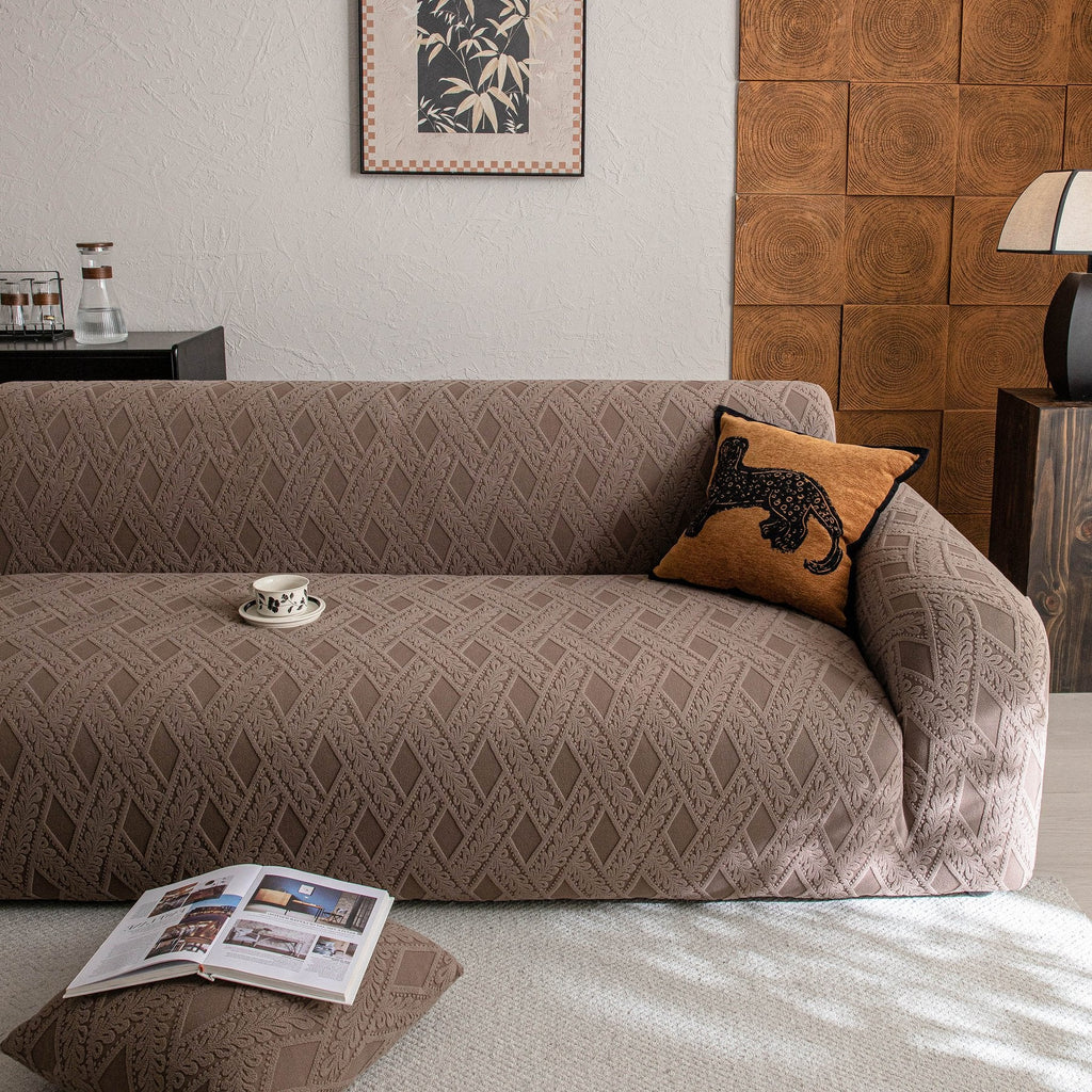 High Stretch 3D Jacquard Sofa Slipcovers, Pet Friendly Non Slip Sofa Cover Washable