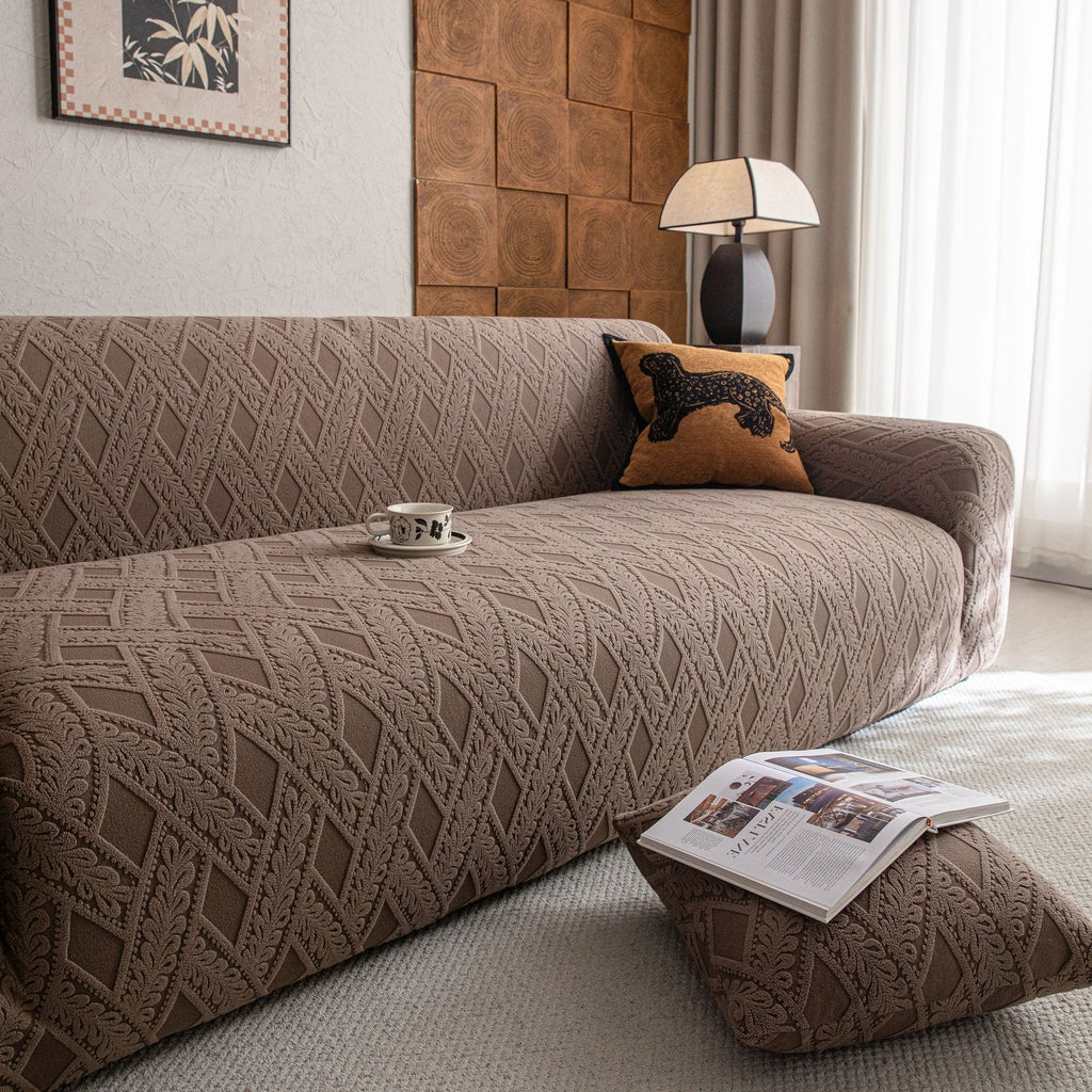 High Stretch 3D Jacquard Sofa Slipcovers, Pet Friendly Non Slip Sofa Cover Washable