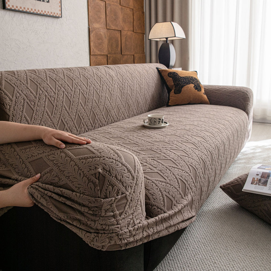High Stretch 3D Jacquard Sofa Slipcovers, Pet Friendly Non Slip Sofa Cover Washable
