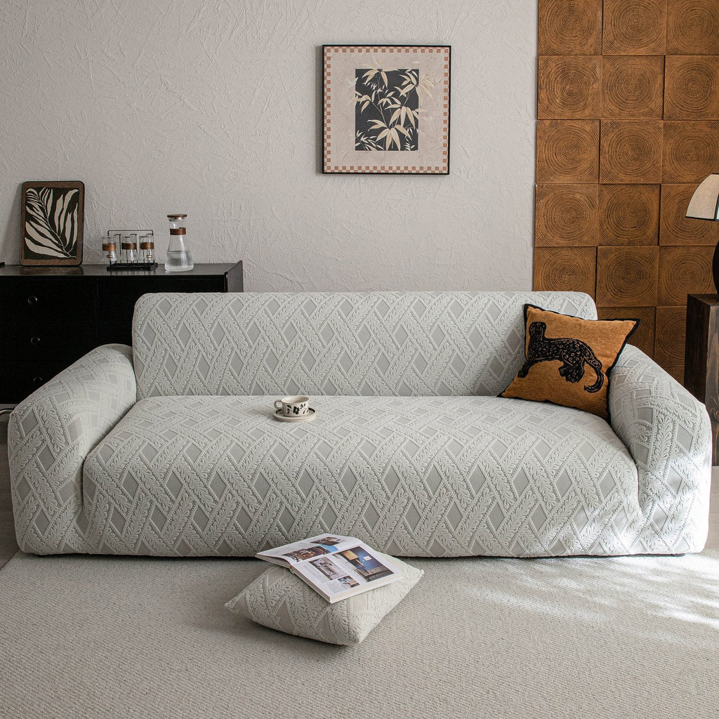 High Stretch 3D Jacquard Sofa Slipcovers, Pet Friendly Non Slip Sofa Cover Washable