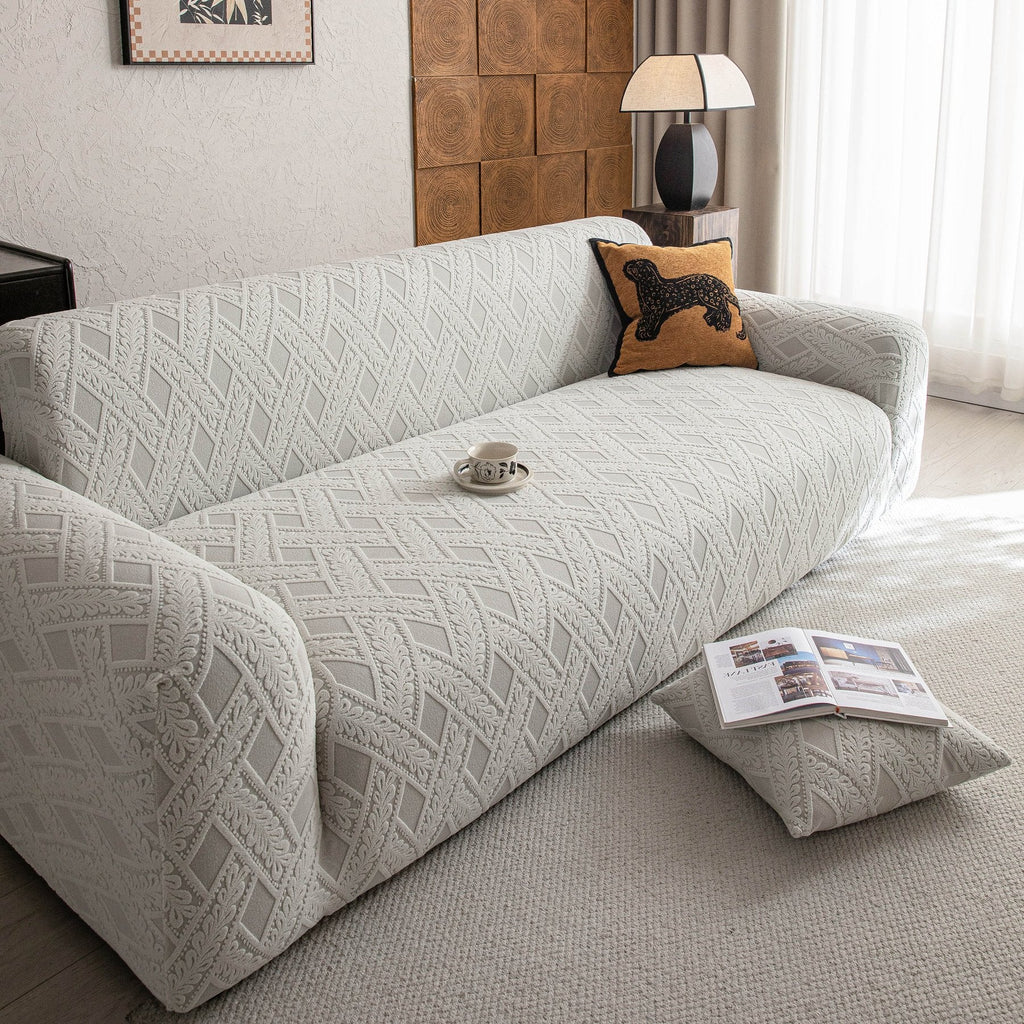 High Stretch 3D Jacquard Sofa Slipcovers, Pet Friendly Non Slip Sofa Cover Washable