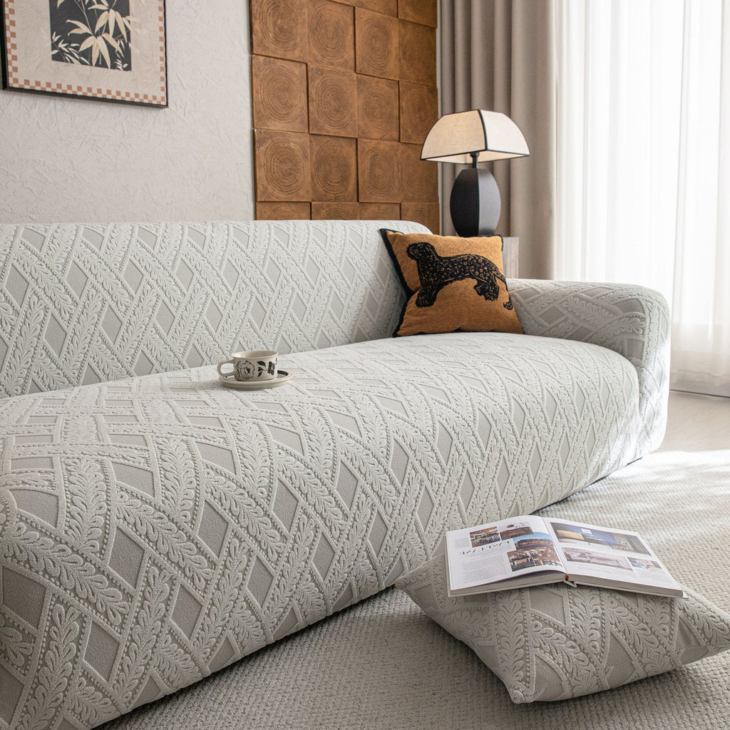 High Stretch 3D Jacquard Sofa Slipcovers, Pet Friendly Non Slip Sofa Cover Washable