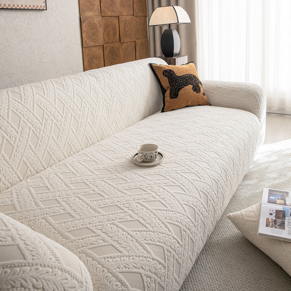 High Stretch 3D Jacquard Sofa Slipcovers, Pet Friendly Non Slip Sofa Cover Washable