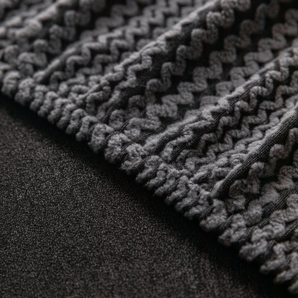 Modern Textured Stretch Sofa Cover, Plush Fleece Sofa Slipcover with 3D Stripe Texture