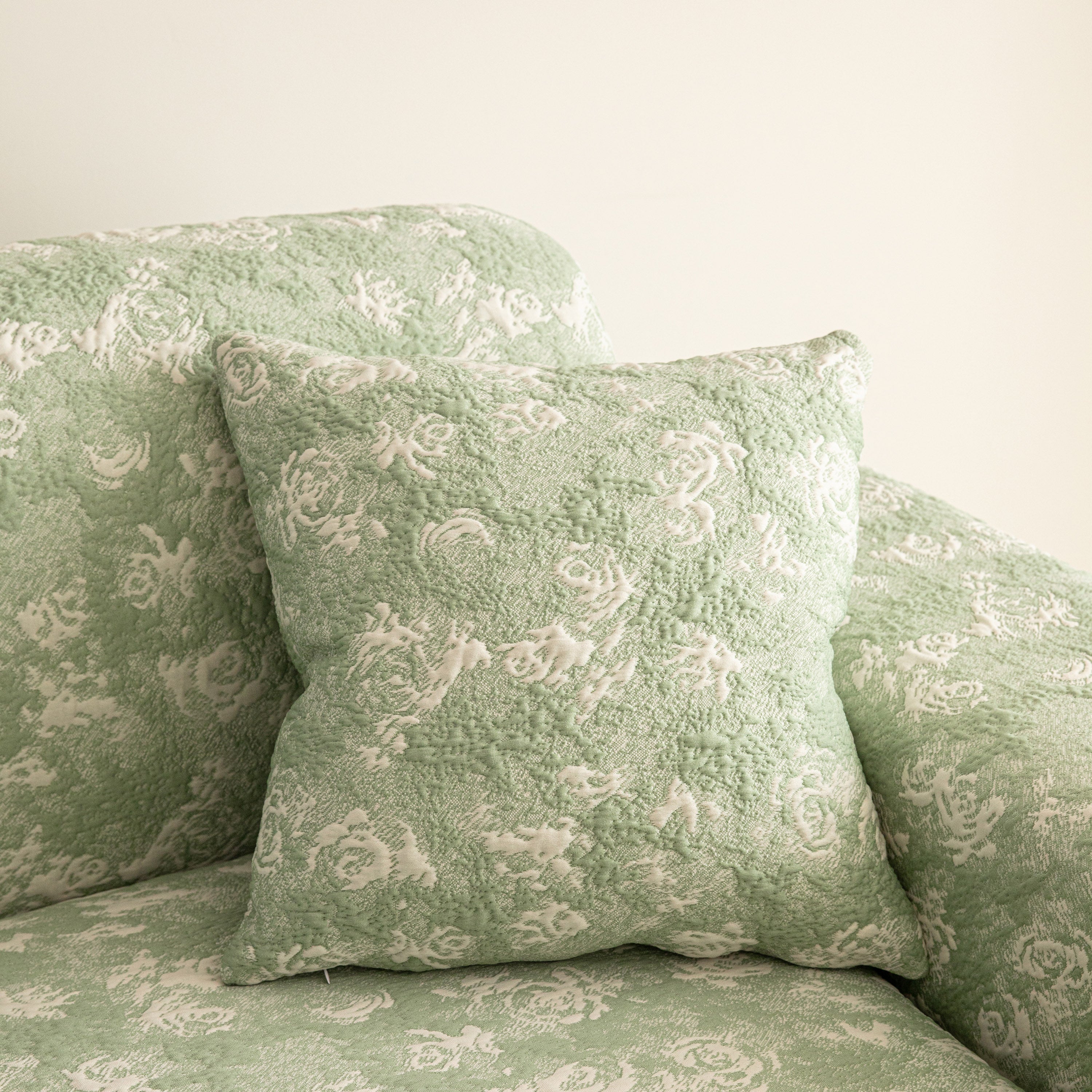 High Stretch Thick 3D Spacer Sofa Cover, Air-Layer Jacquard Cushioned Couch Slipcover