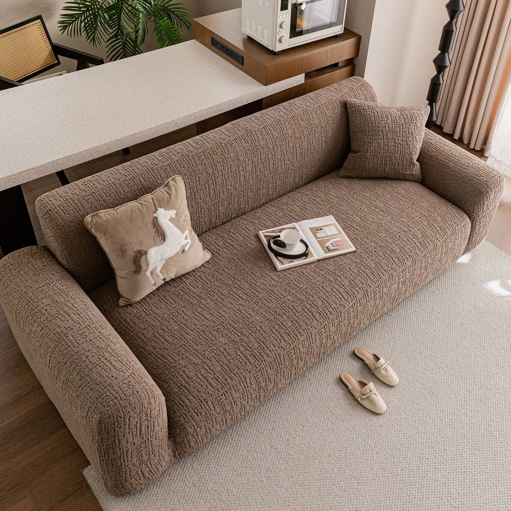 Elastic Stretch Sofa Cover Slipcover, Soft Plush Bubble Textured Jacquard Couch Cover