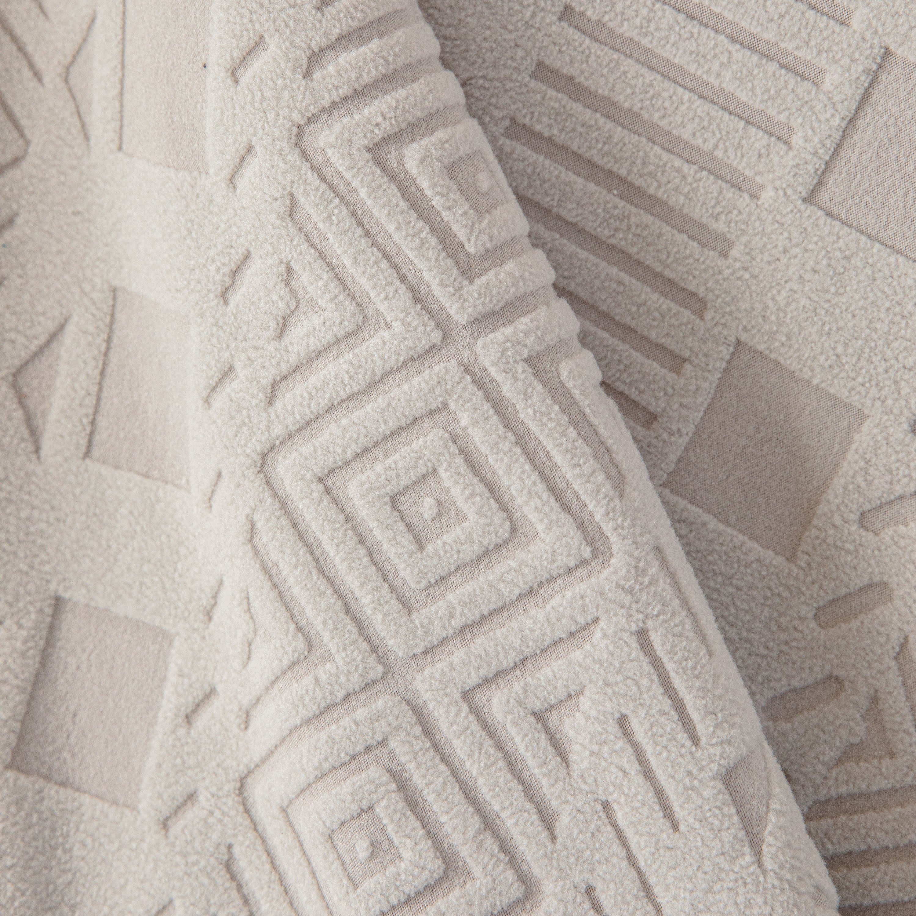 High Stretch Embossed Geometric Slipcover for Couch, Cozy Plush Fleece Couch Cover