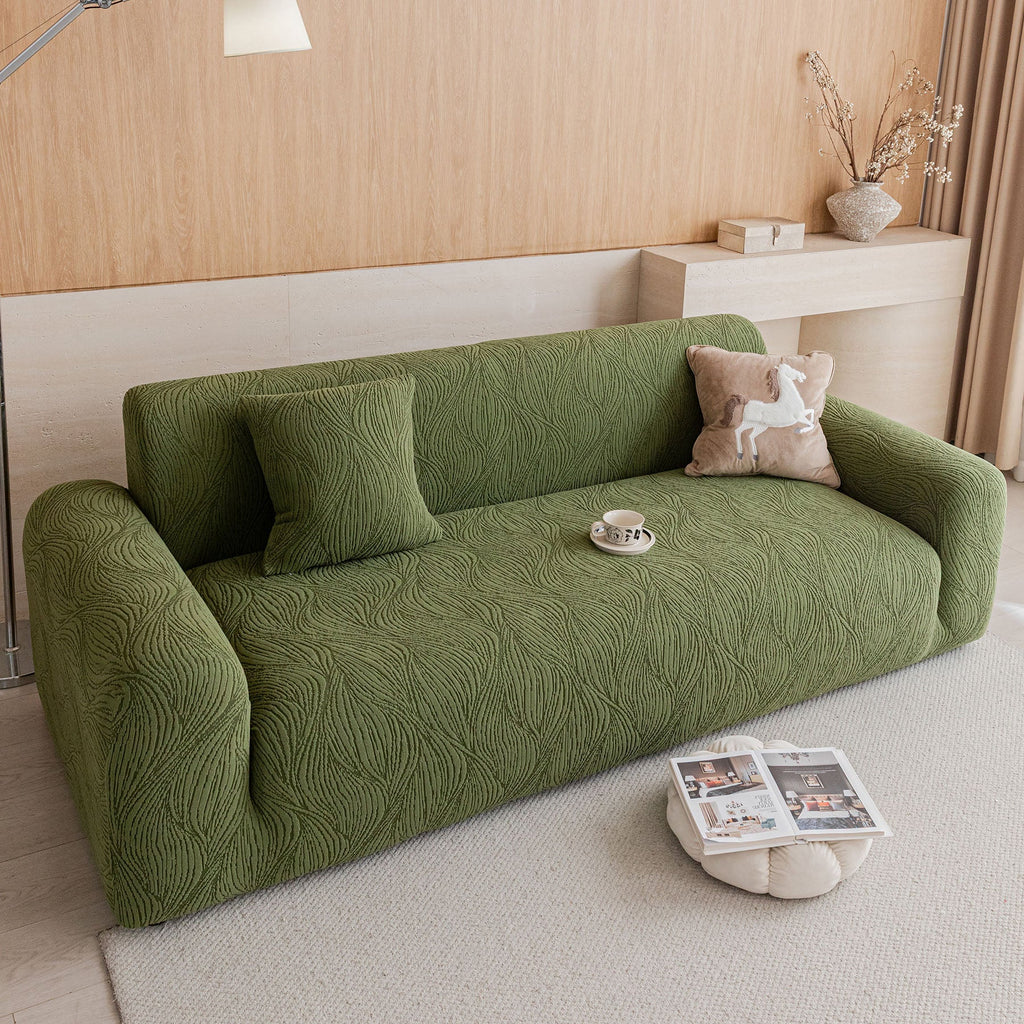 Elastic Stretch Sofa Cover Slipcover,  Thick Plush Wavy Flowing Texture Couch Cover