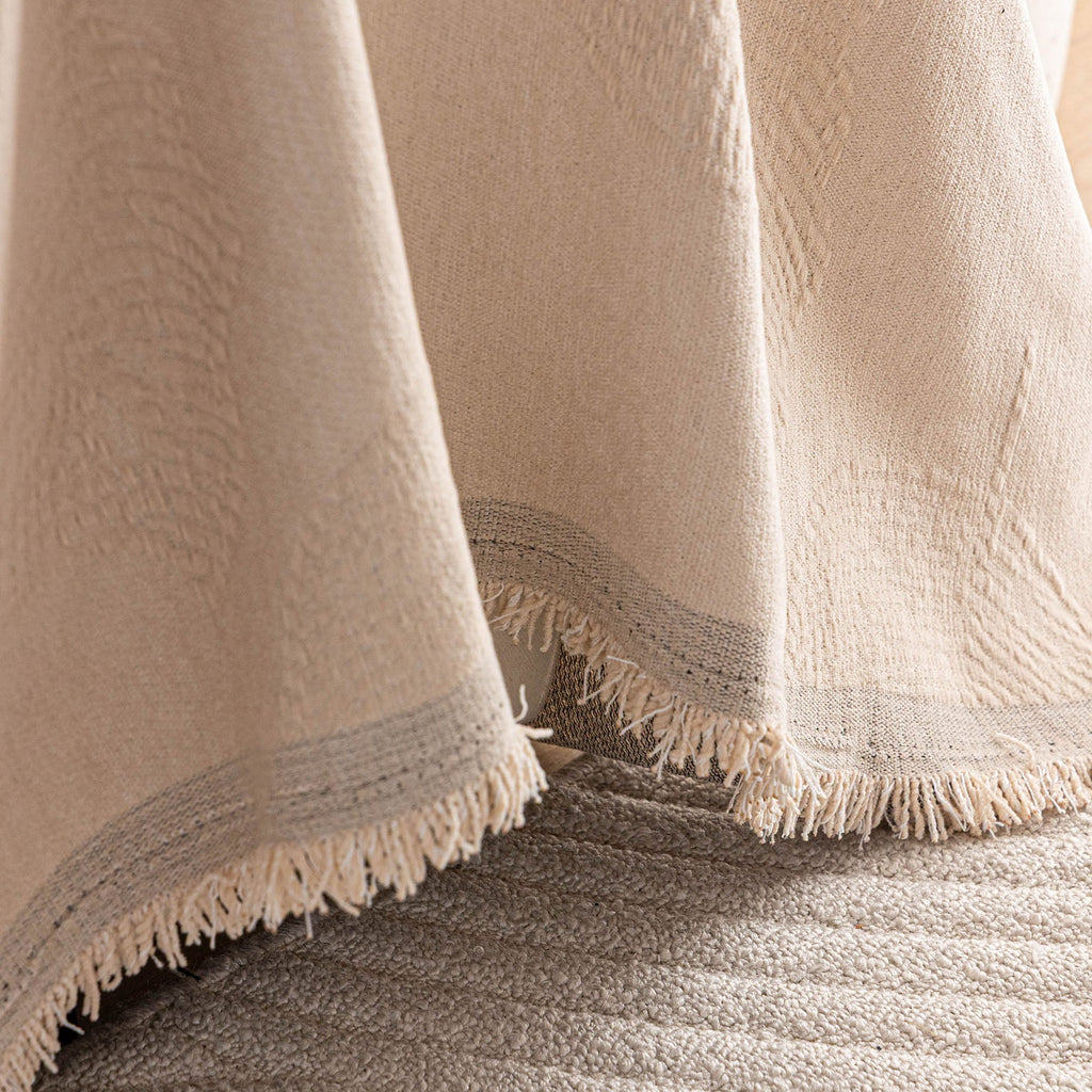 Embossed Leaf Pattern Couch Cover Throw Blanket, Japandi Furniture Cover Protector