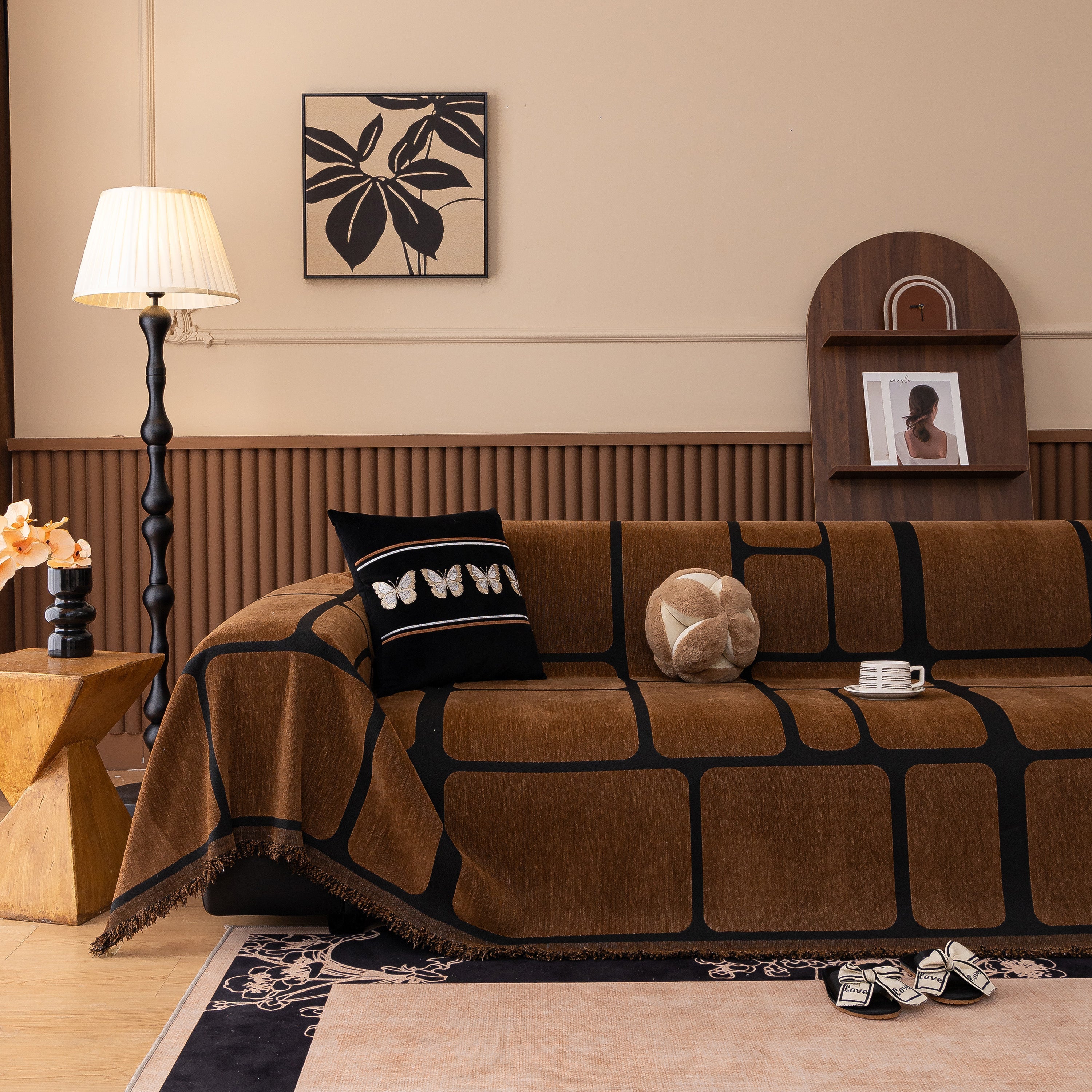 Modern Geometric Sofa Cover Decorative Couch Throw Blanket Furniture Protector