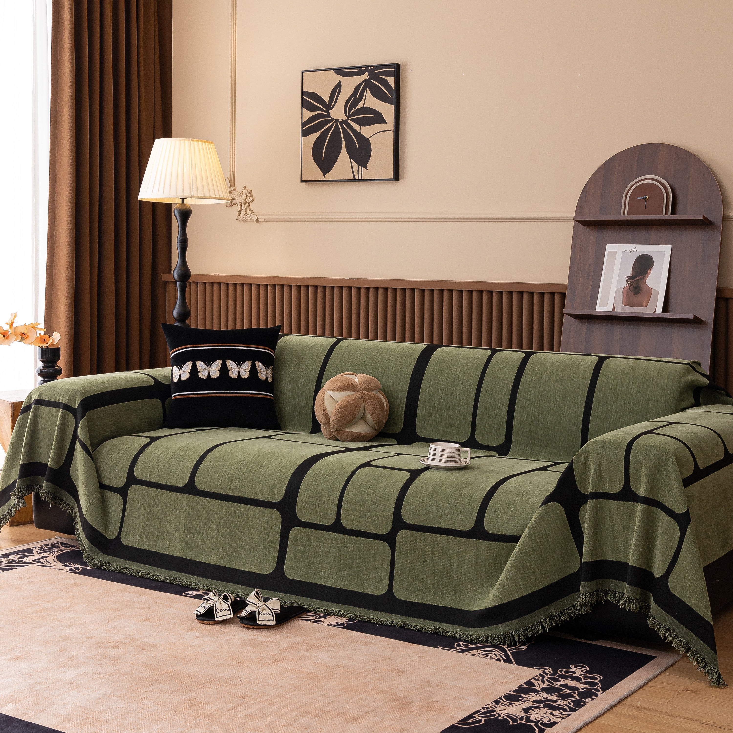 Modern Geometric Sofa Cover Decorative Couch Throw Blanket Furniture Protector