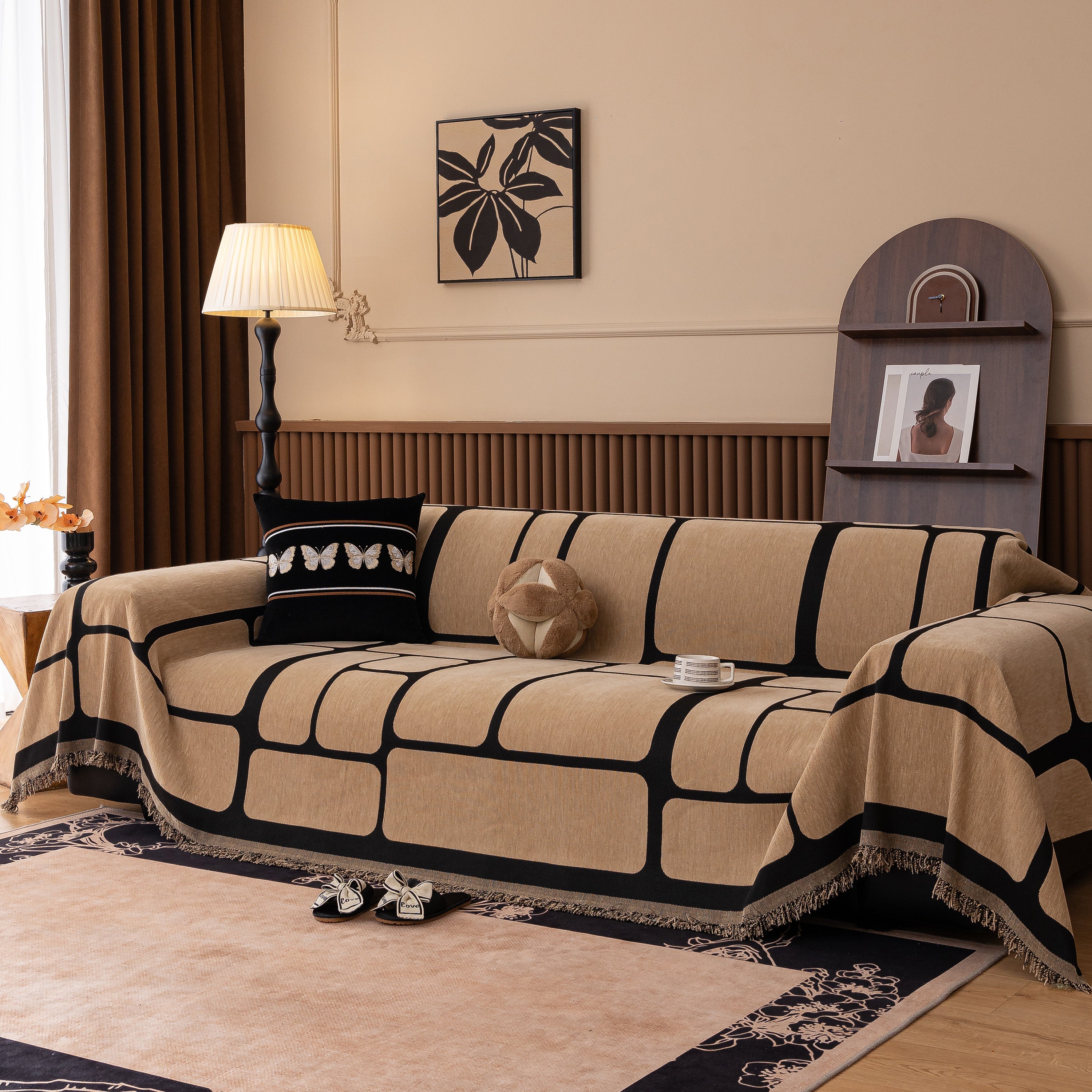 Modern Geometric Sofa Cover Decorative Couch Throw Blanket Furniture Protector