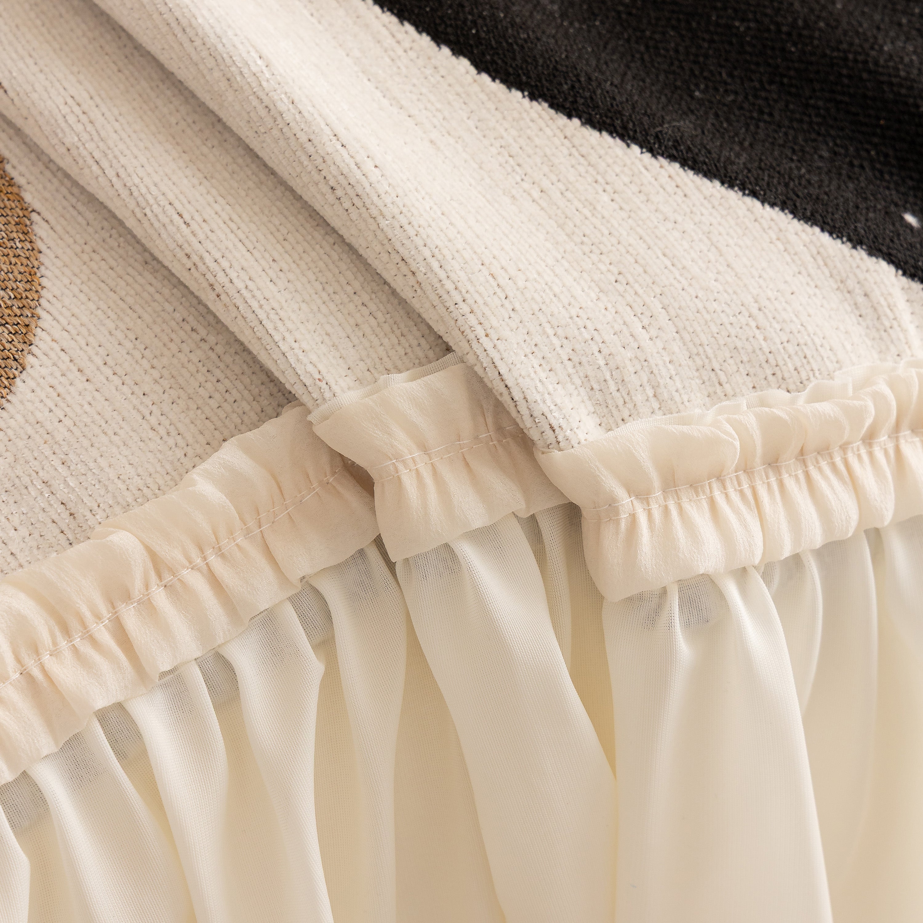 Retro Floral Sofa Cover with Sheer Ruffle Skirt, Decorative Sofa Protector Cover