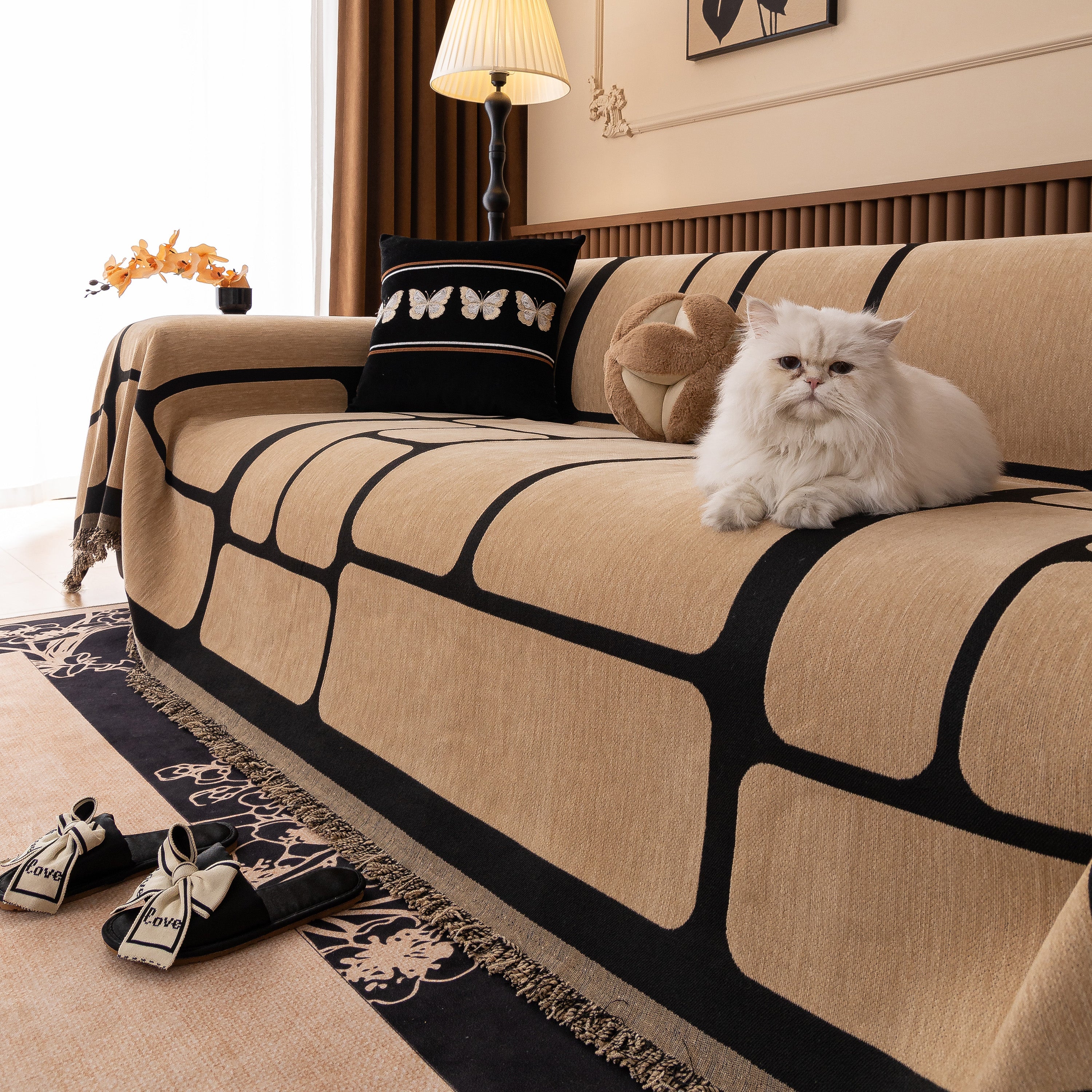 Modern Geometric Sofa Cover Decorative Couch Throw Blanket Furniture Protector