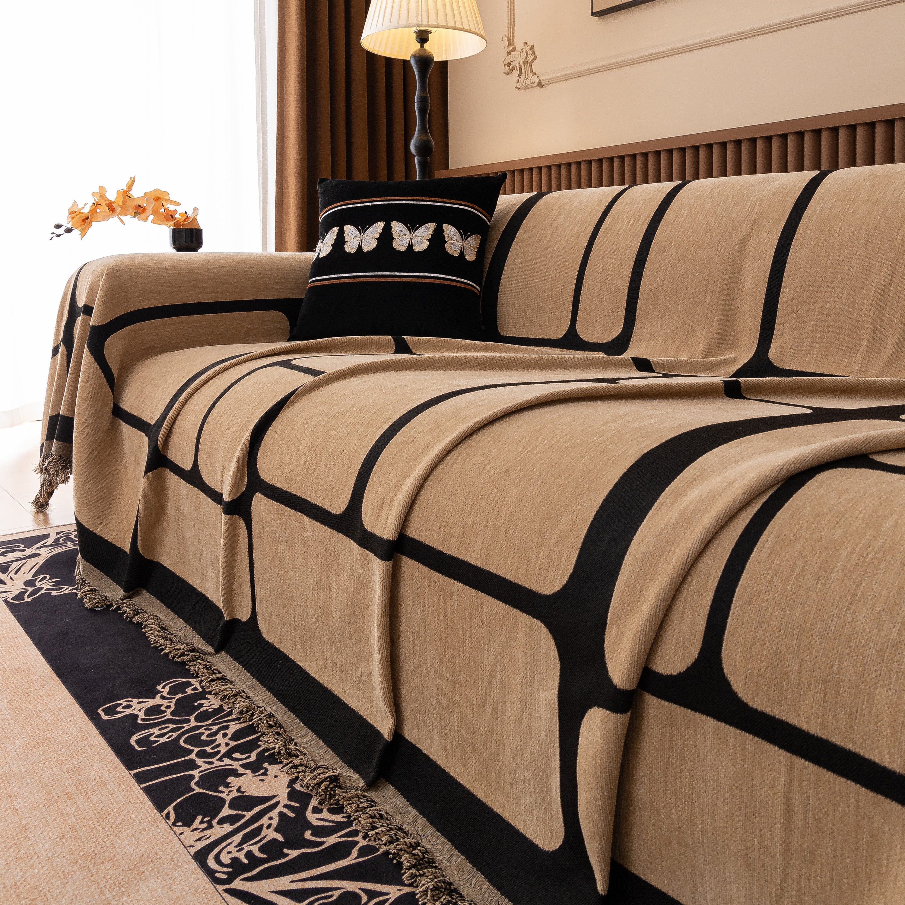 Modern Geometric Sofa Cover Decorative Couch Throw Blanket Furniture Protector