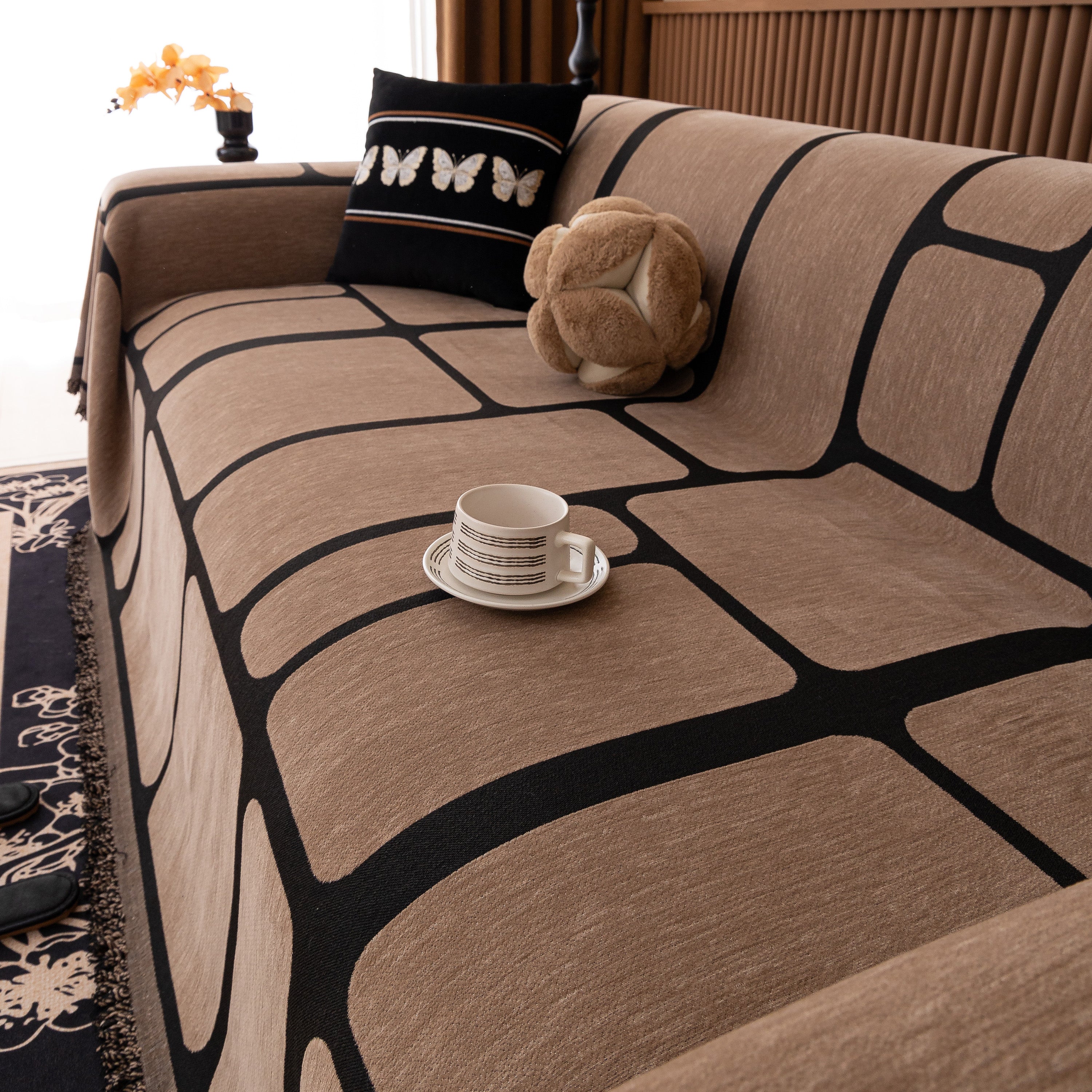 Modern Geometric Sofa Cover Decorative Couch Throw Blanket Furniture Protector