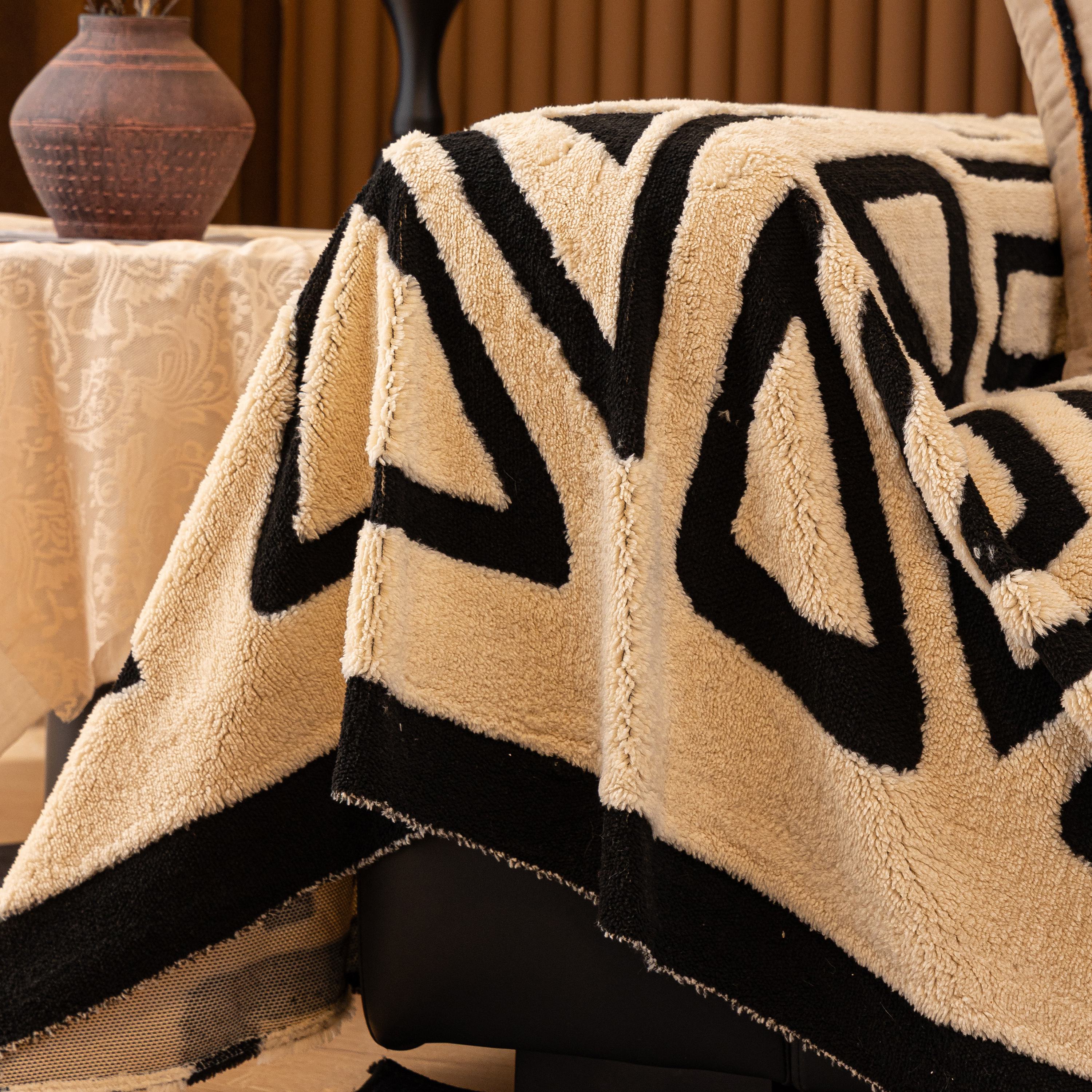 Boho Plush Couch Cover Bohemian Throw Blanket Decor Covers Sofa Chair Furniture Bed