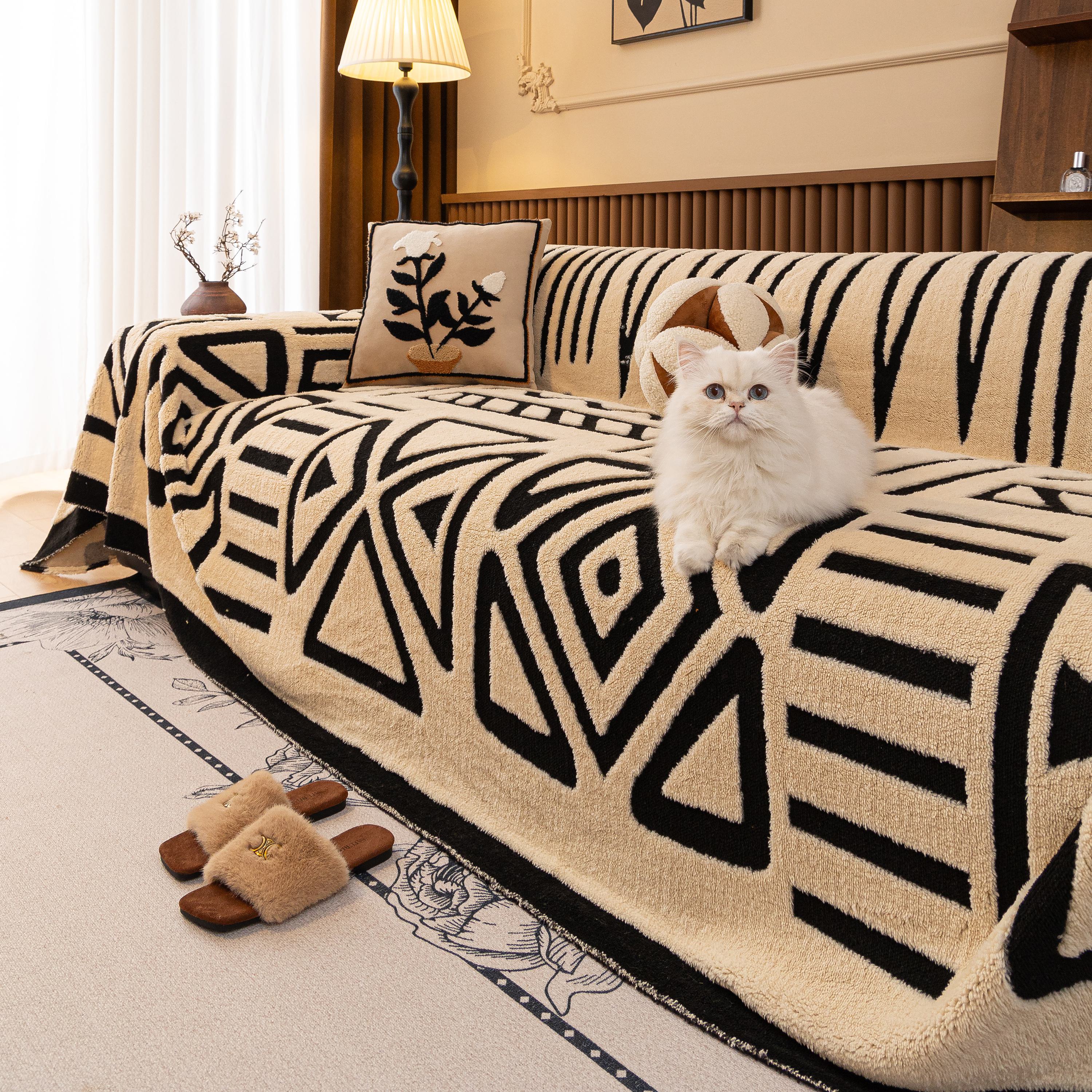 Boho Plush Couch Cover Bohemian Throw Blanket Decor Covers Sofa Chair Furniture Bed