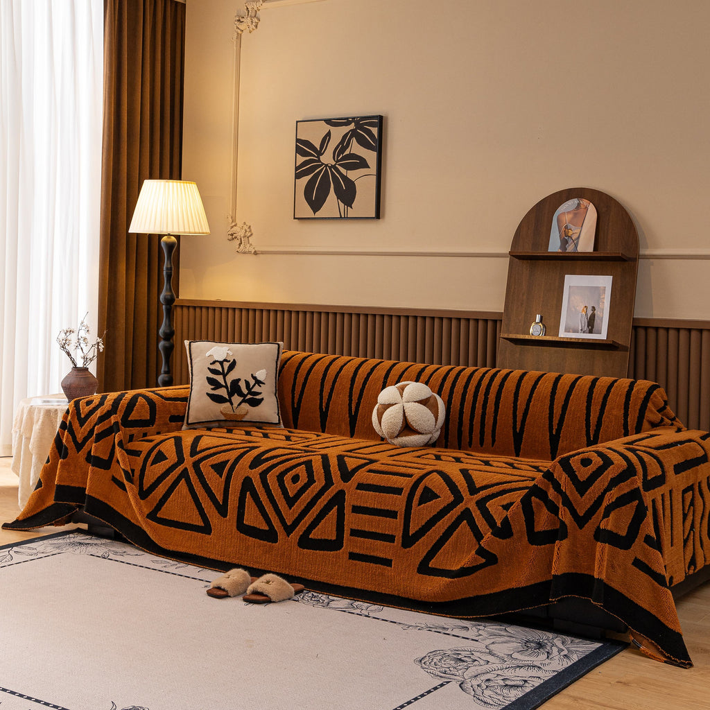 Boho Plush Couch Cover Bohemian Throw Blanket Decor Covers Sofa Chair Furniture Bed