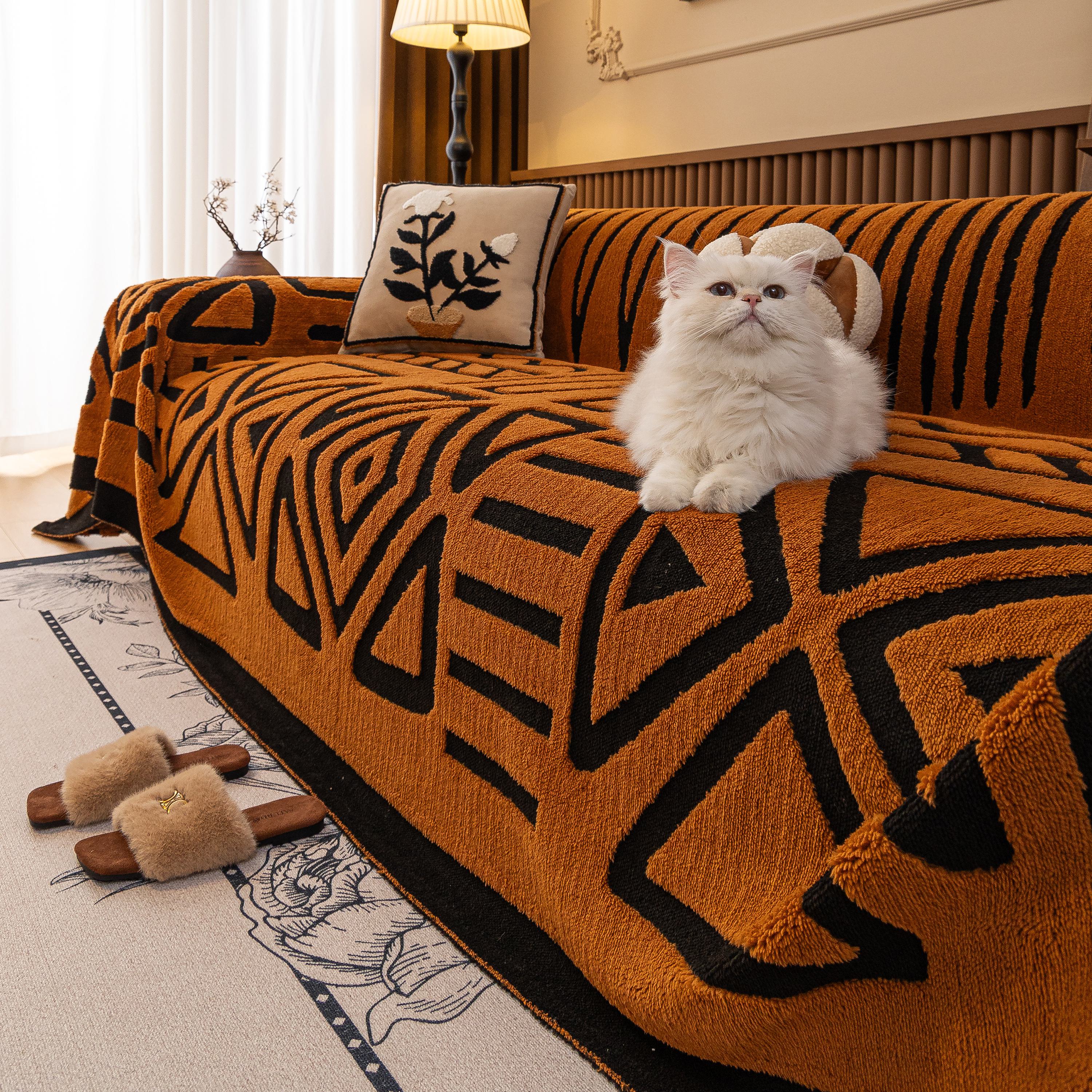 Boho Plush Couch Cover Bohemian Throw Blanket Decor Covers Sofa Chair Furniture Bed