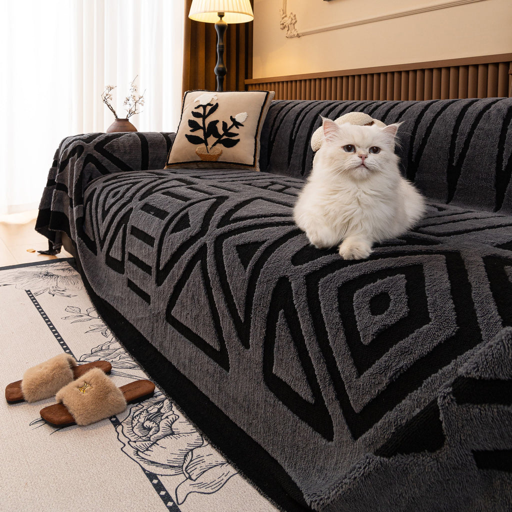 Boho Plush Couch Cover Bohemian Throw Blanket Decor Covers Sofa Chair Furniture Bed