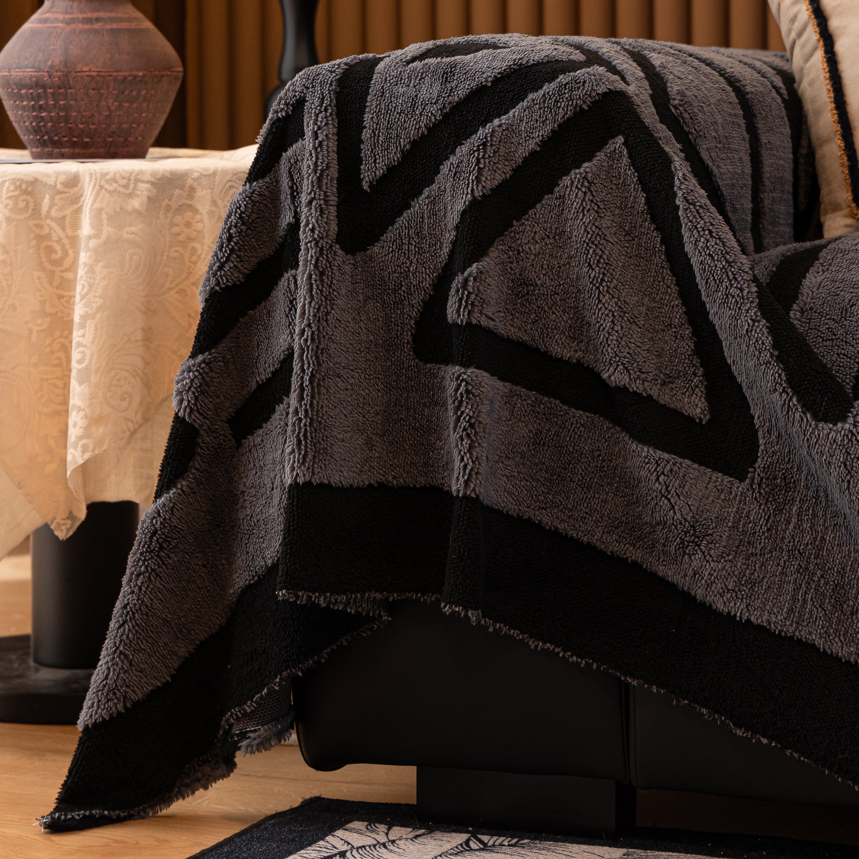 Boho Plush Couch Cover Bohemian Throw Blanket Decor Covers Sofa Chair Furniture Bed