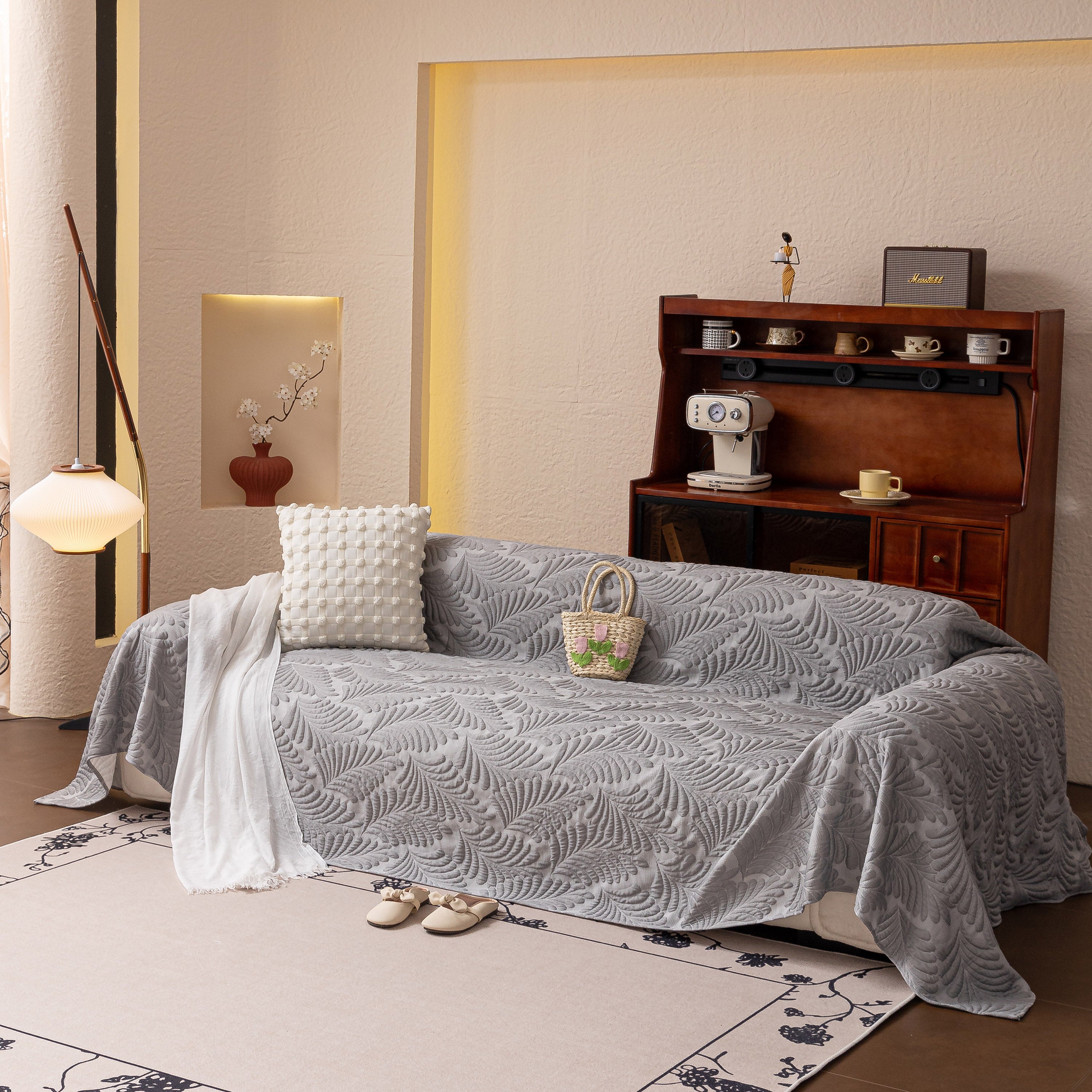 Cooling Quilted Non-Slip Furniture Protector for Pets & Kids, Washable Sofa Slipcover