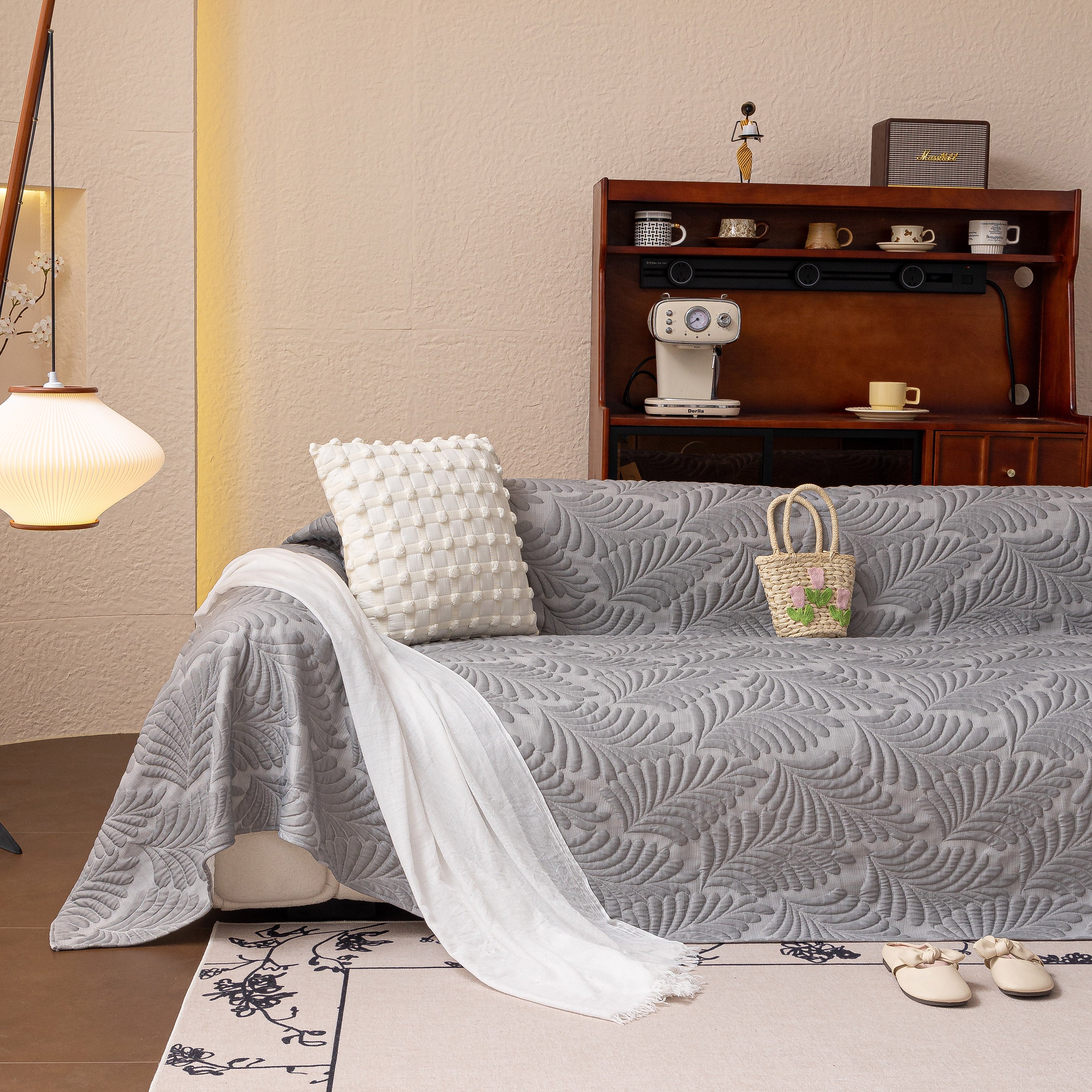 Cooling Quilted Non-Slip Furniture Protector for Pets & Kids, Washable Sofa Slipcover