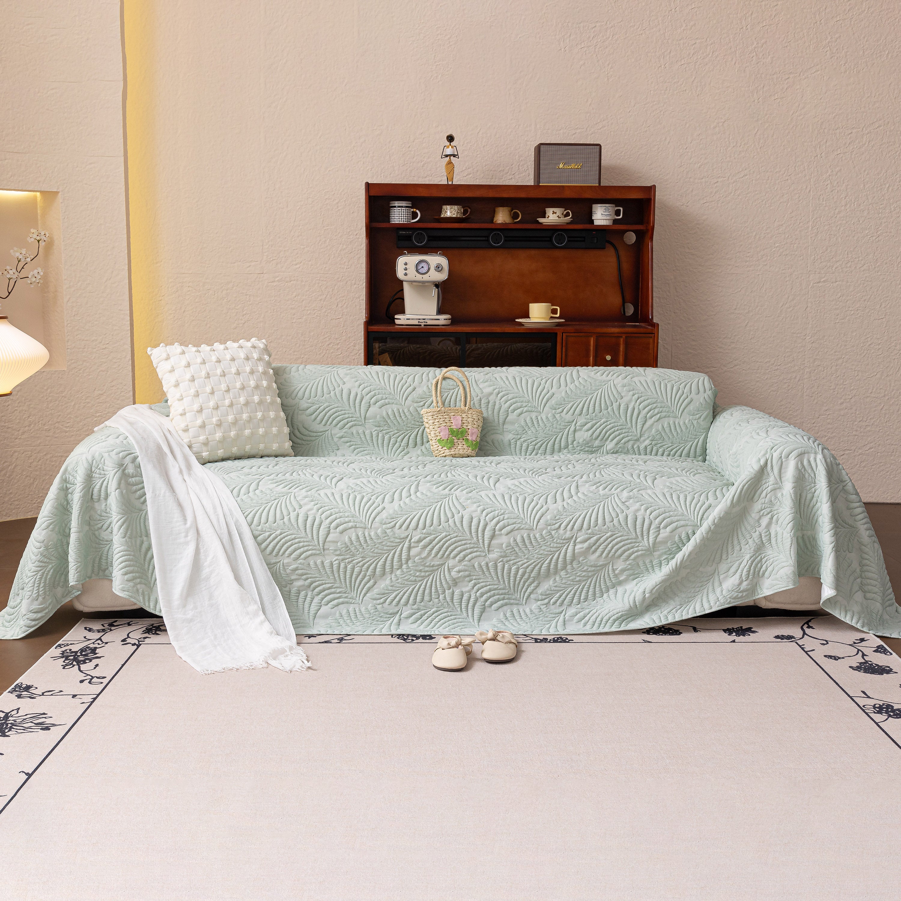 Cooling Quilted Non-Slip Furniture Protector for Pets & Kids, Washable Sofa Slipcover