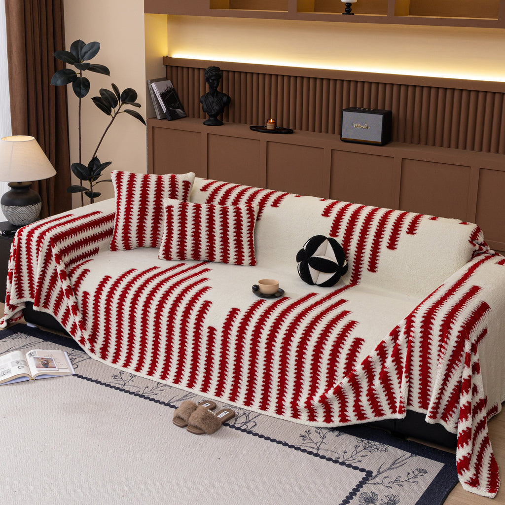 Jacquard Fleece Throw Blanket for Couch Plush Fuzzy Cozy Soft Blankets and Throws for Sofa
