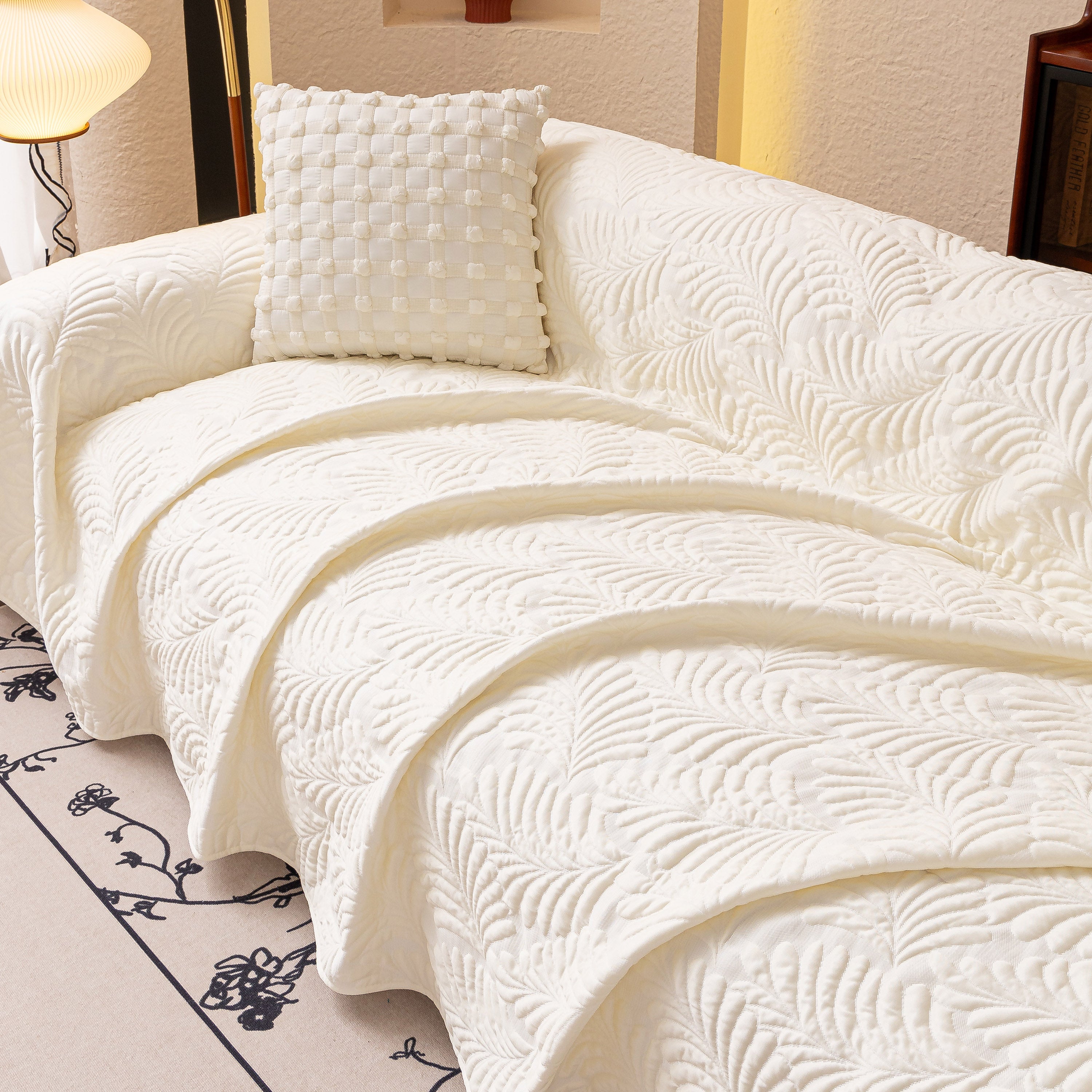 Cooling Quilted Non-Slip Furniture Protector for Pets & Kids, Washable Sofa Slipcover