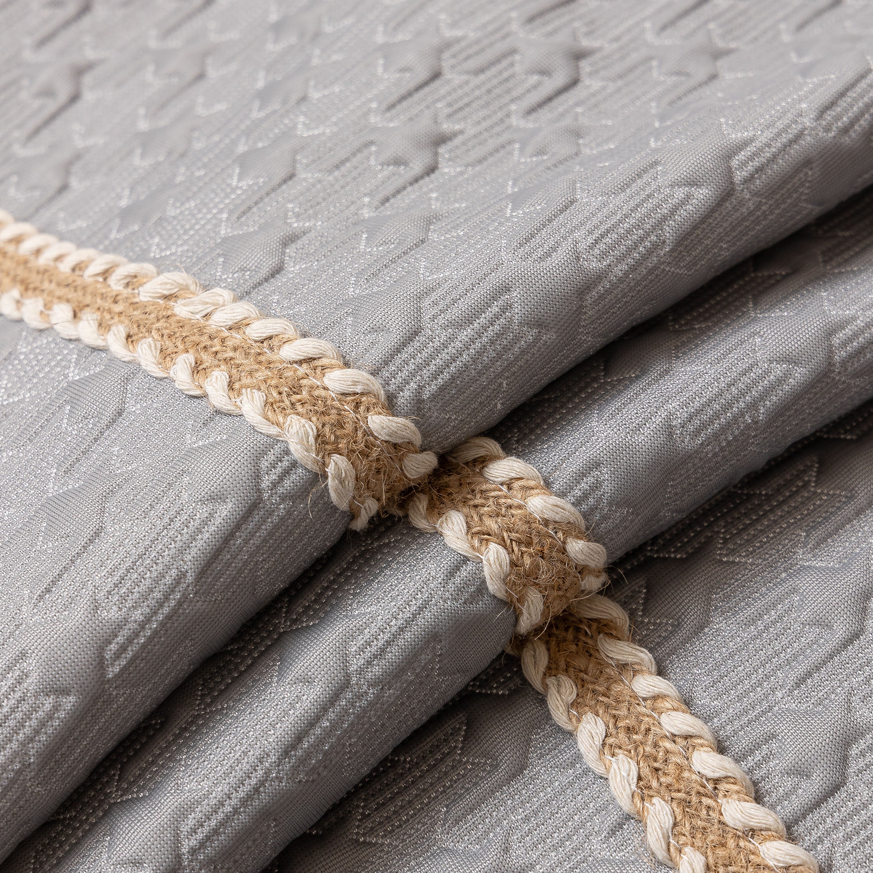 Jacquard Ice Silk Sofa Throw Cover with Gold Trim, Summer Cooling Couch Slipcover