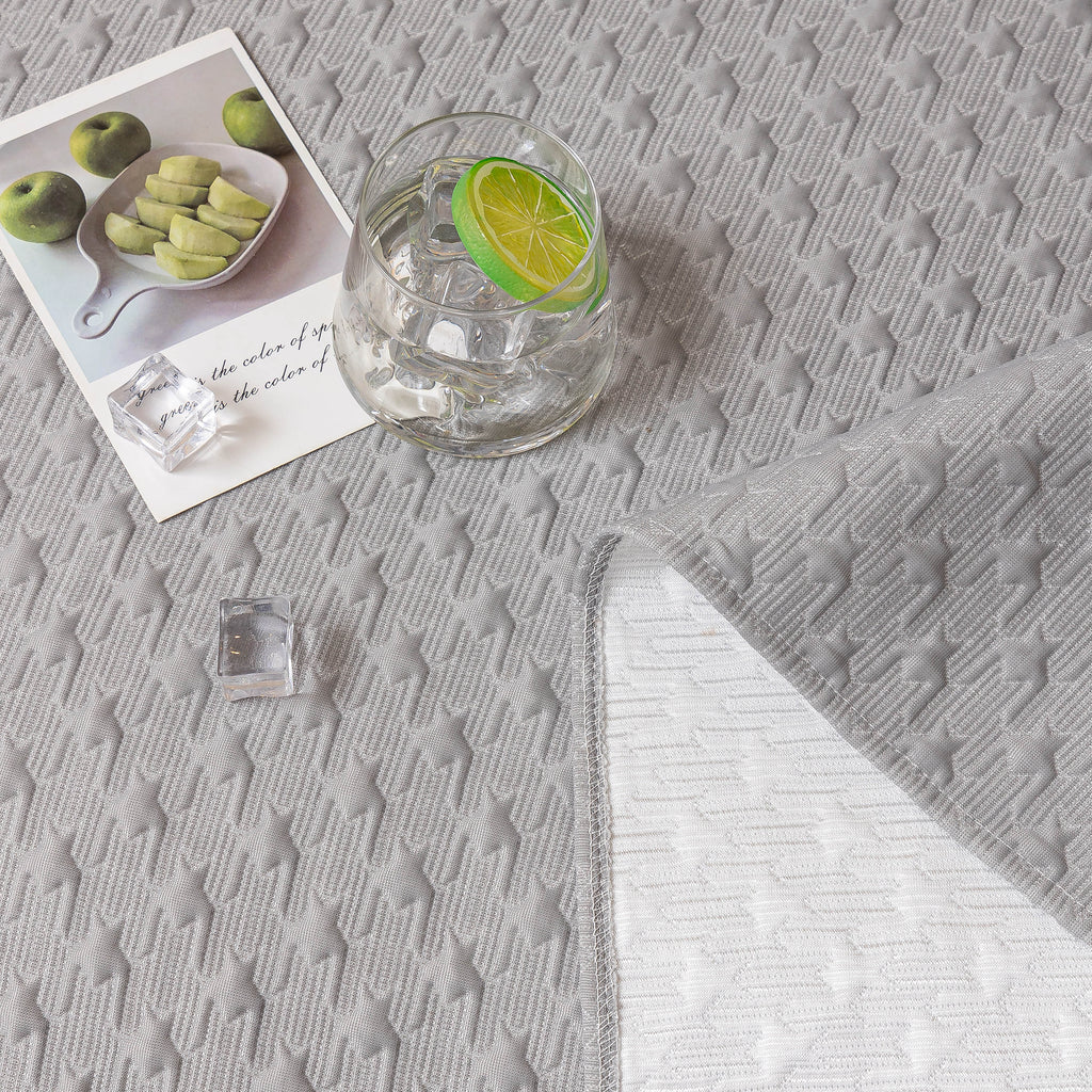 Jacquard Ice Silk Sofa Throw Cover with Gold Trim, Summer Cooling Couch Slipcover