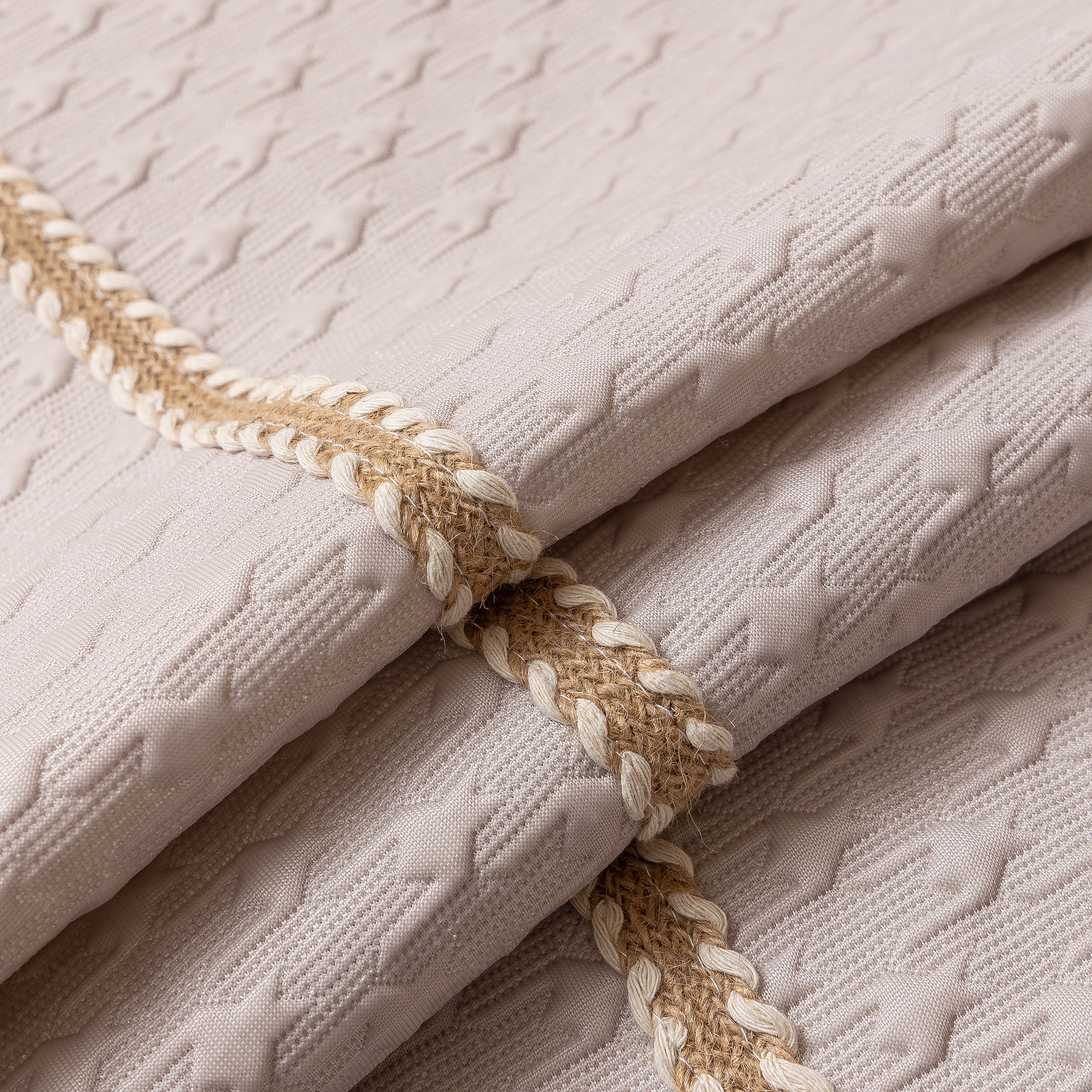 Jacquard Ice Silk Sofa Throw Cover with Gold Trim, Summer Cooling Couch Slipcover