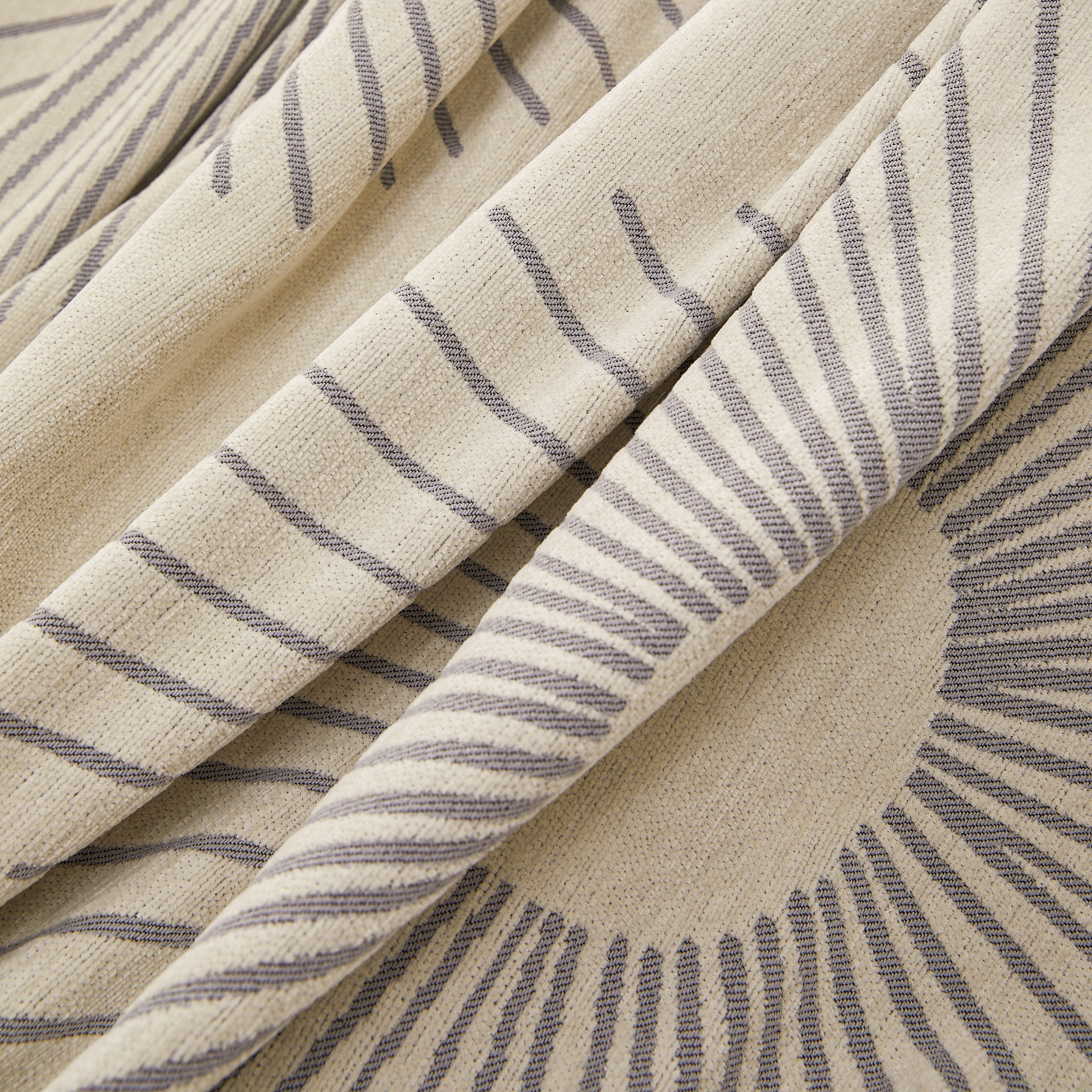 Geometric Radial Striped L-Shape Sofa Cover: Thick, Reversible Furniture Blanket for Kids and Pets