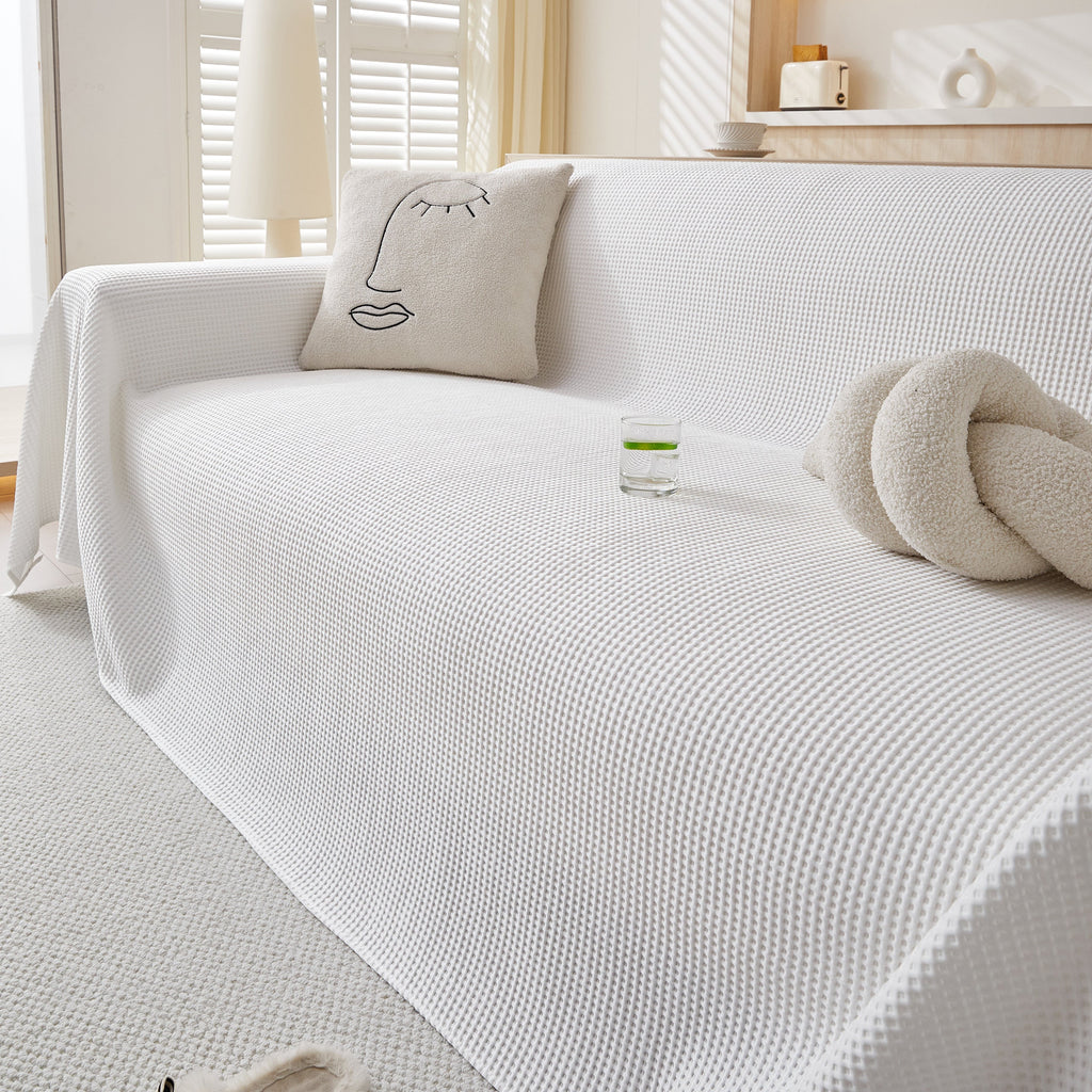 Cooling Comfy Throw Sofa Cover, Textured & Breathable, Multi-Use Decorative Couch Covers for Summer