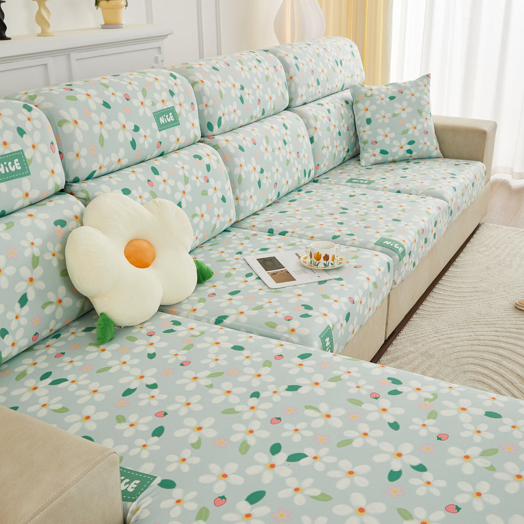 Stretch Individual Cushion Slipcovers, Furniture Protector with Elastic Bottom, Couch Cover Replacement