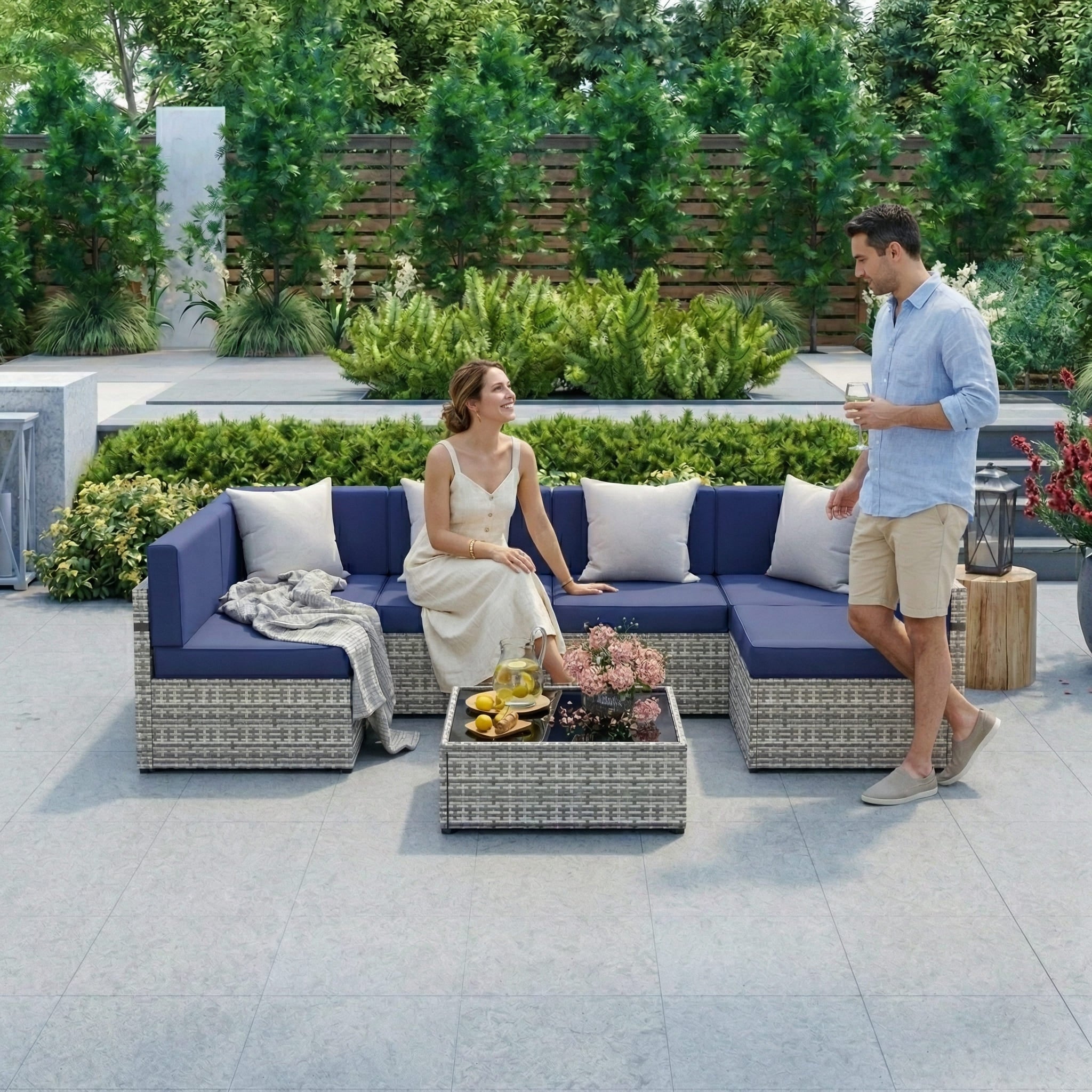 Axis 106.2" Classic Outdoor Sectional Set, 7-Piece