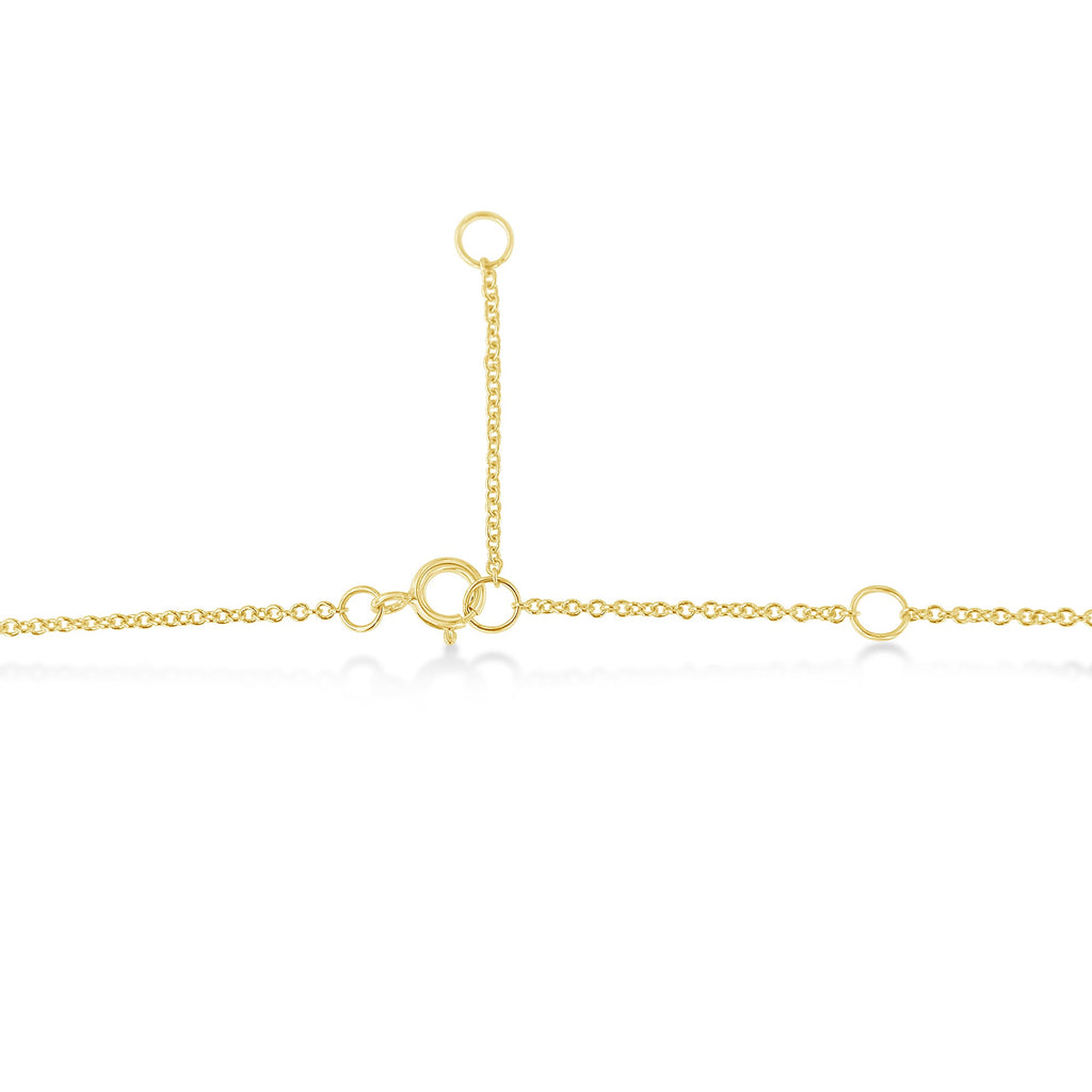 10K Yellow Gold 1/3 Carat Round Brilliant-Cut Diamond Modern Bezel-Set Solitaire 16"-18" Pendant Necklace (H-I Color, SI2-I1 Clarity)