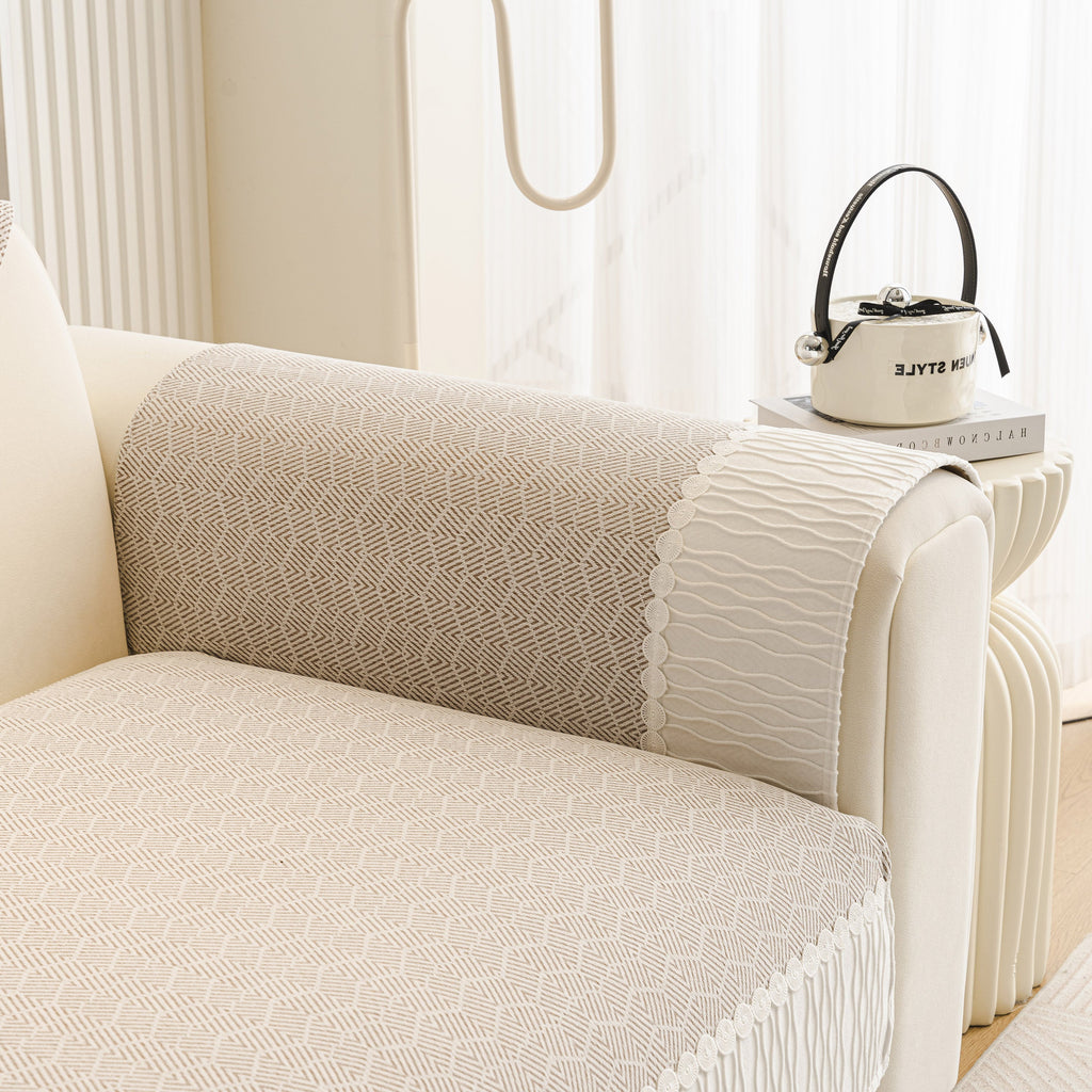 Herringbone Sofa Protector Cover, Non-Slip Couch Cover for Seat, Back & Arms