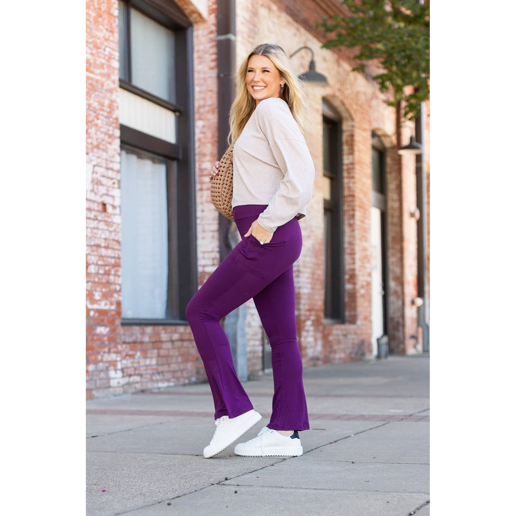 *Ready to Ship | The Reese  Purple Flare Leggings