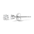 14K White Gold 5/8 Cttw Round Brilliant-Cut Lab Grown Diamond Classic 4-Prong Push back Stud Earrings (F-G Color, VS1-VS2 Clarity)