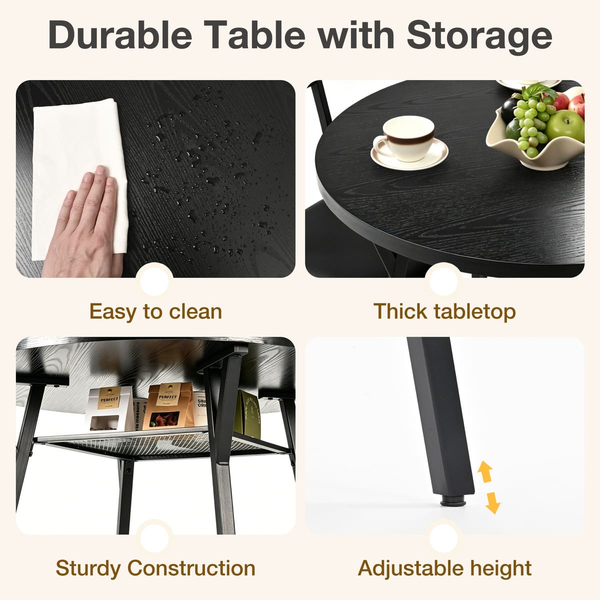 Indoor Round Dining Set, 5-Piece