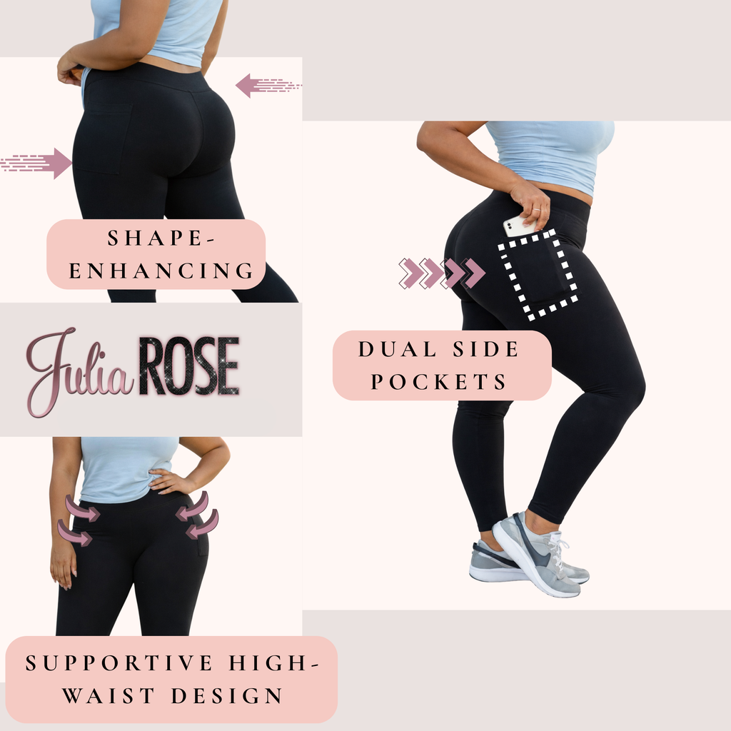 Ready to Ship | Curvy Collection - BLACK FULL-LENGTH Leggings with POCKET