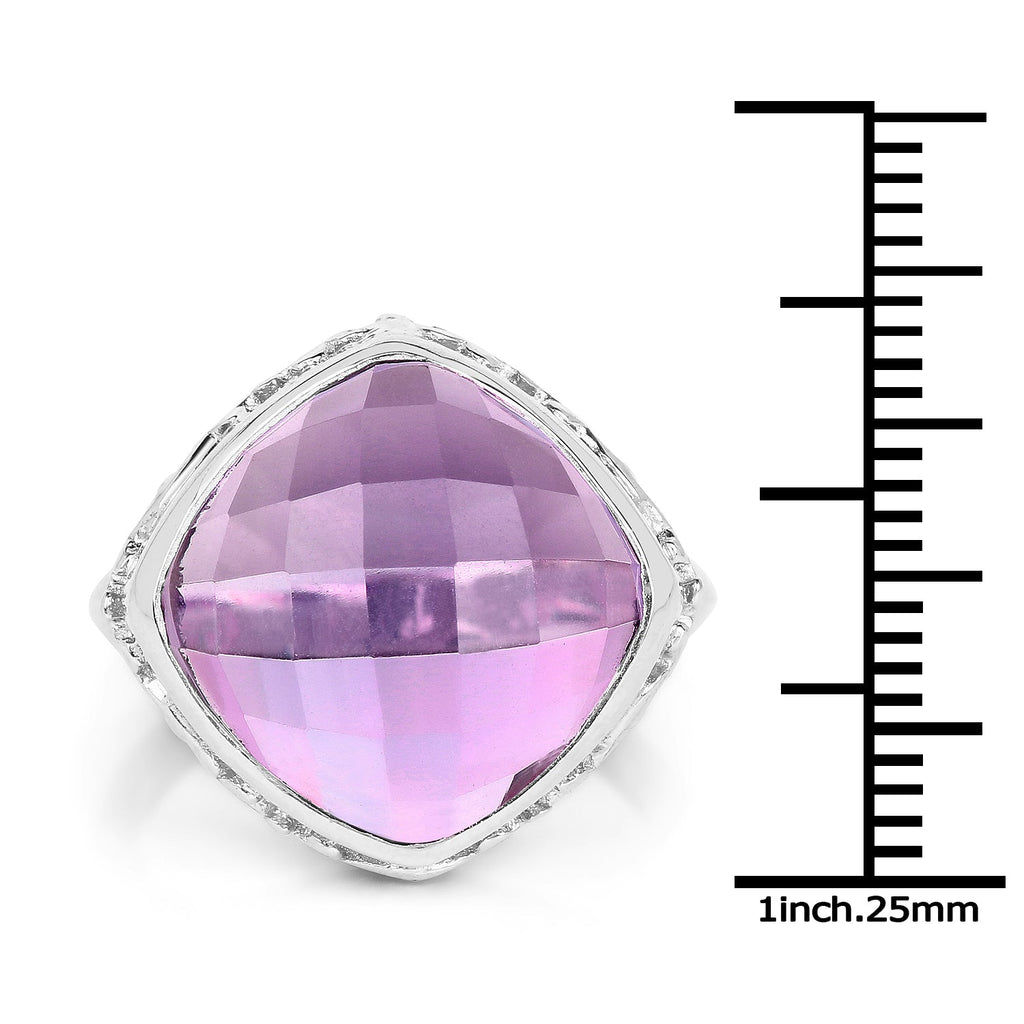8.40 Carat Genuine Amethyst .925 Sterling Silver Ring