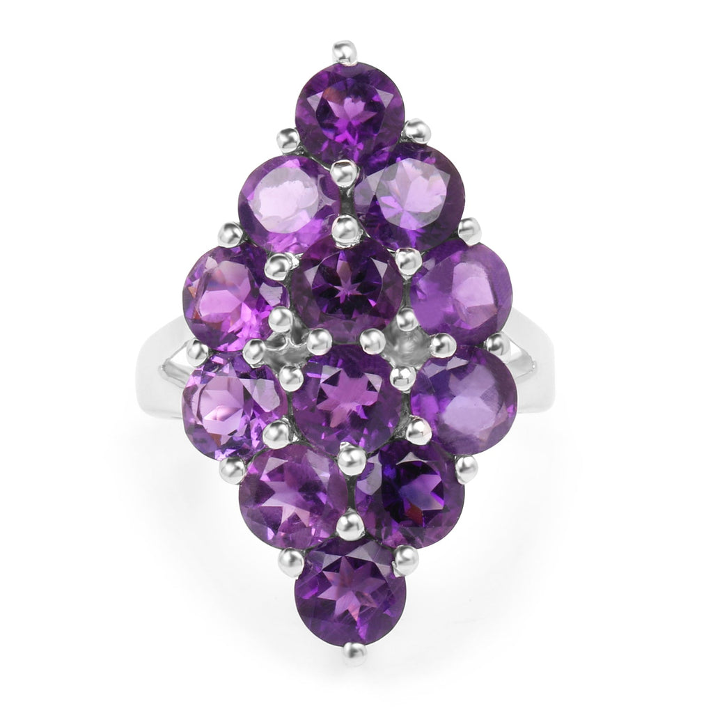 6.78 Carat Genuine Amethyst .925 Sterling Silver Ring