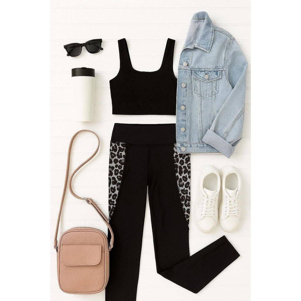 Ready to Ship  | The Sabrina - Snow Leopard Panel Leggings