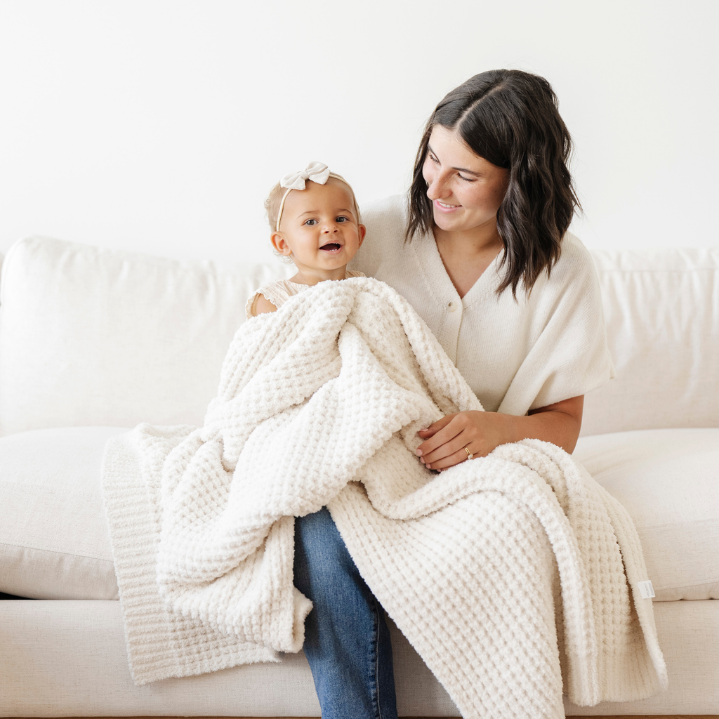 WAFFLE KNIT RECEIVING BLANKETS
