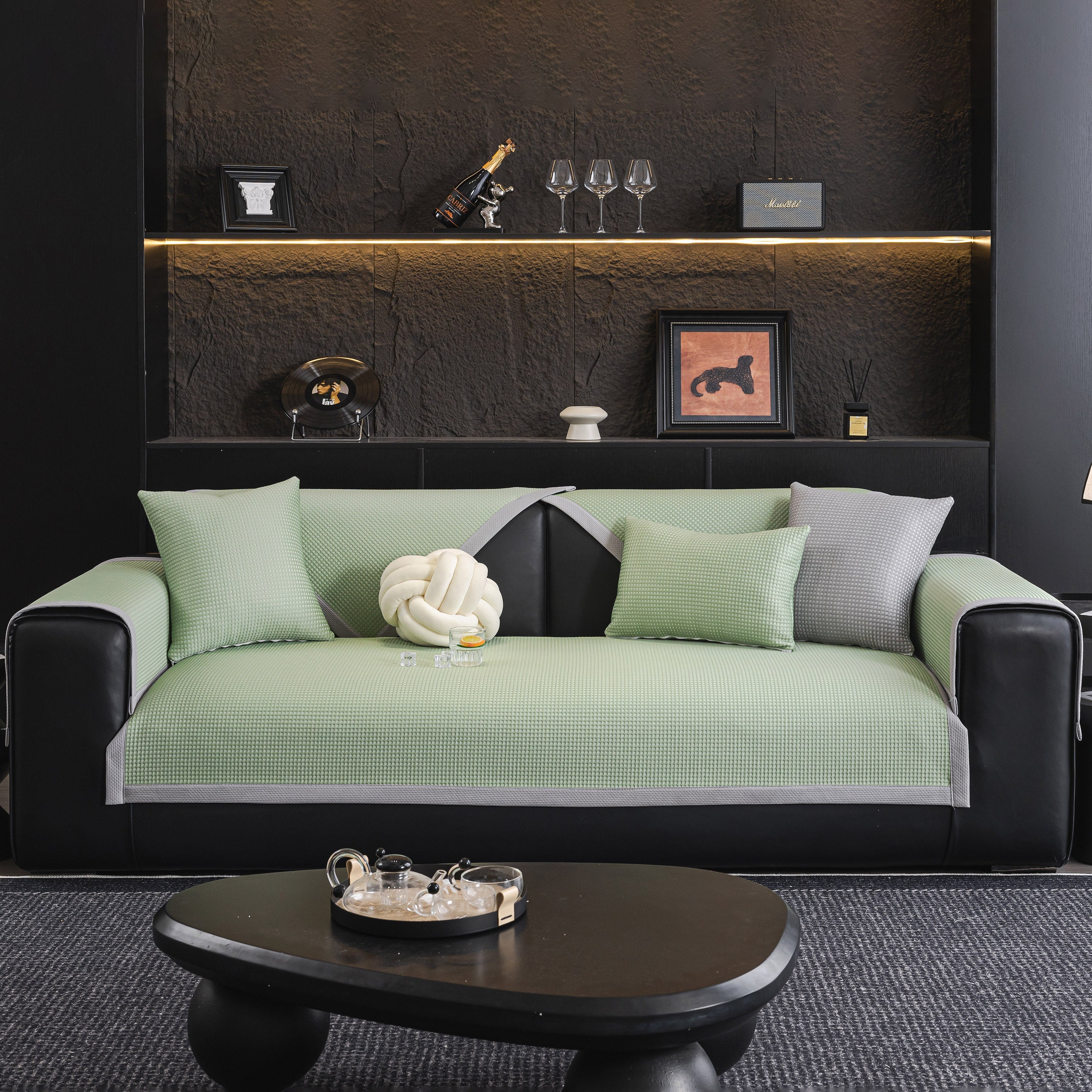 Non-Slip Cooling Breathable Couch Protector Towel, Lightweight Slipcover for Sofas