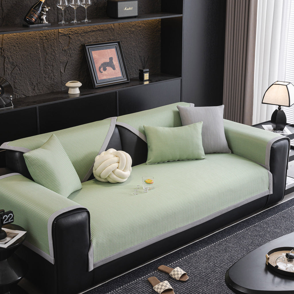 Non-Slip Cooling Breathable Couch Protector Towel, Lightweight Slipcover for Sofas